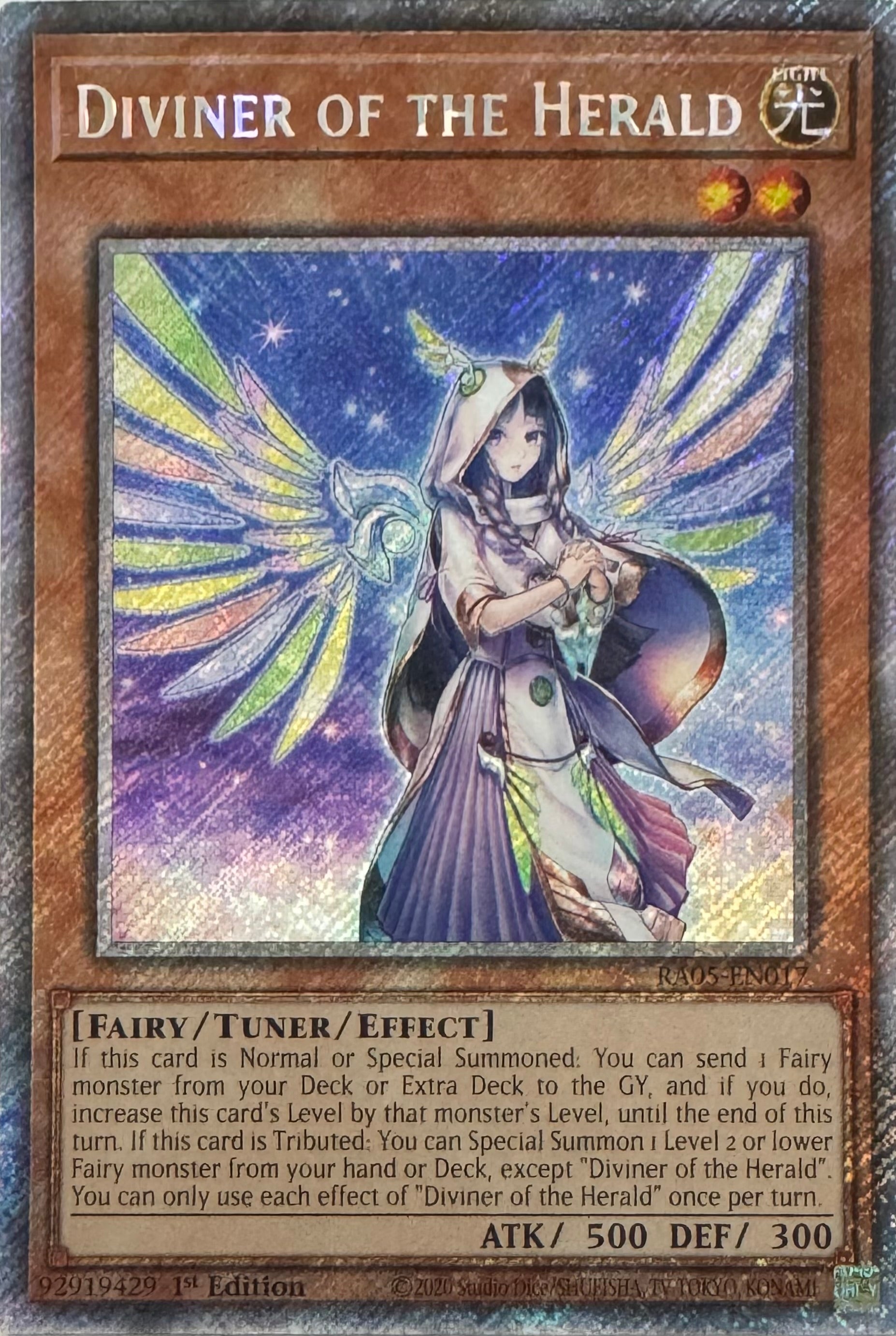 Yugioh! Diviner Of The Herald Ra05-en017 1st Edition Platinum