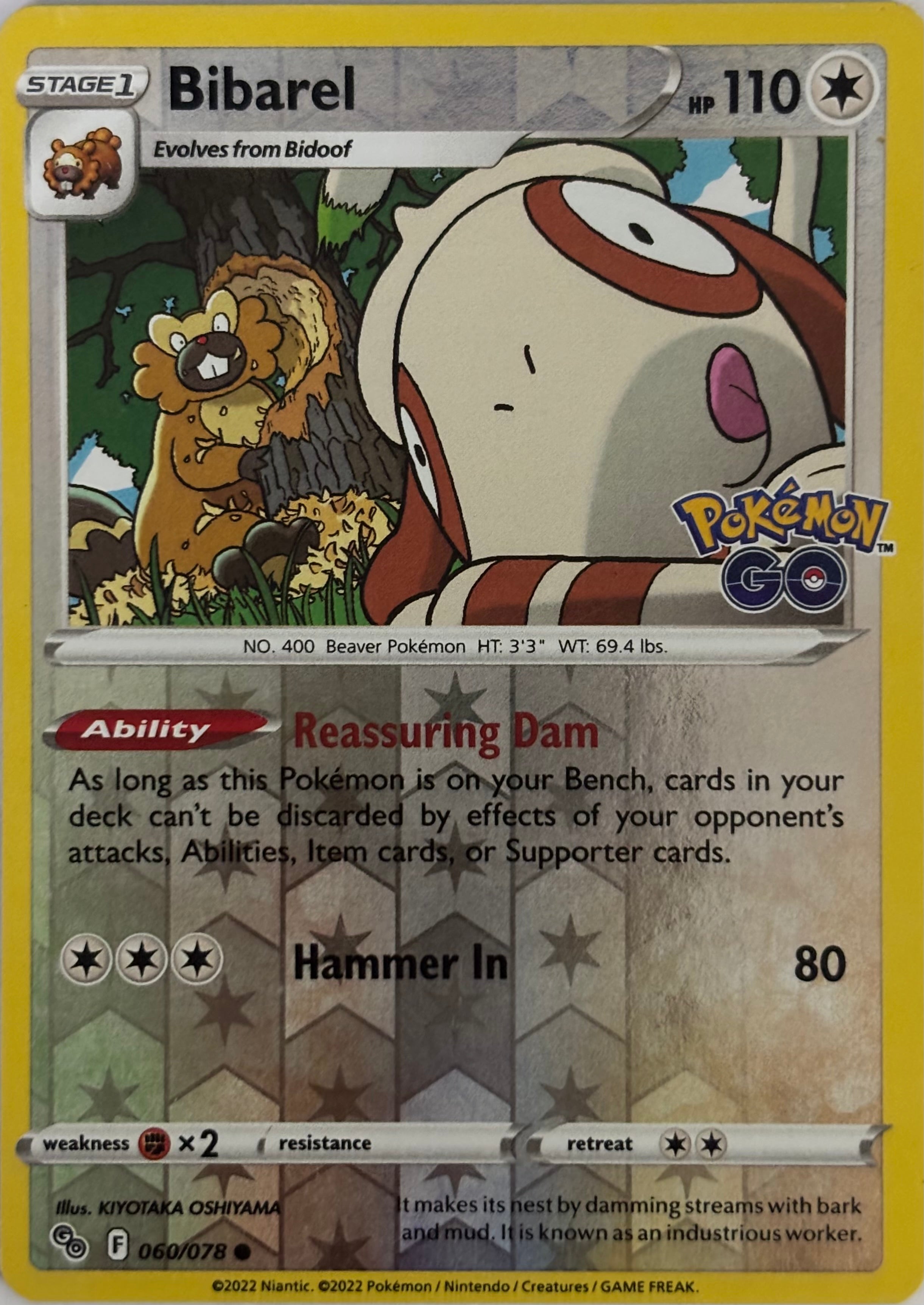 Pokemon Tcg Bibarel 060/078 Reverse (PGO)