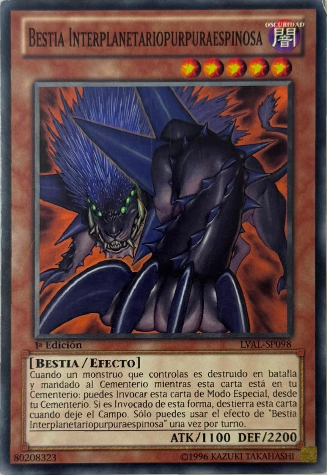 Yugioh! Bestia Interplanetariopurpuraespinosa Lval-sp098 1a edicion
