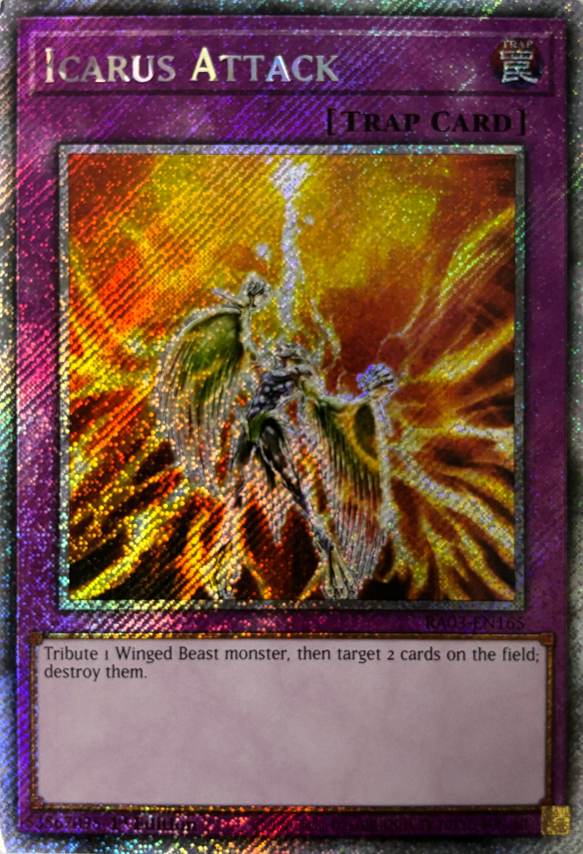 Yugioh! Icarus Attack Ra03-en165 1st Edition Platinum