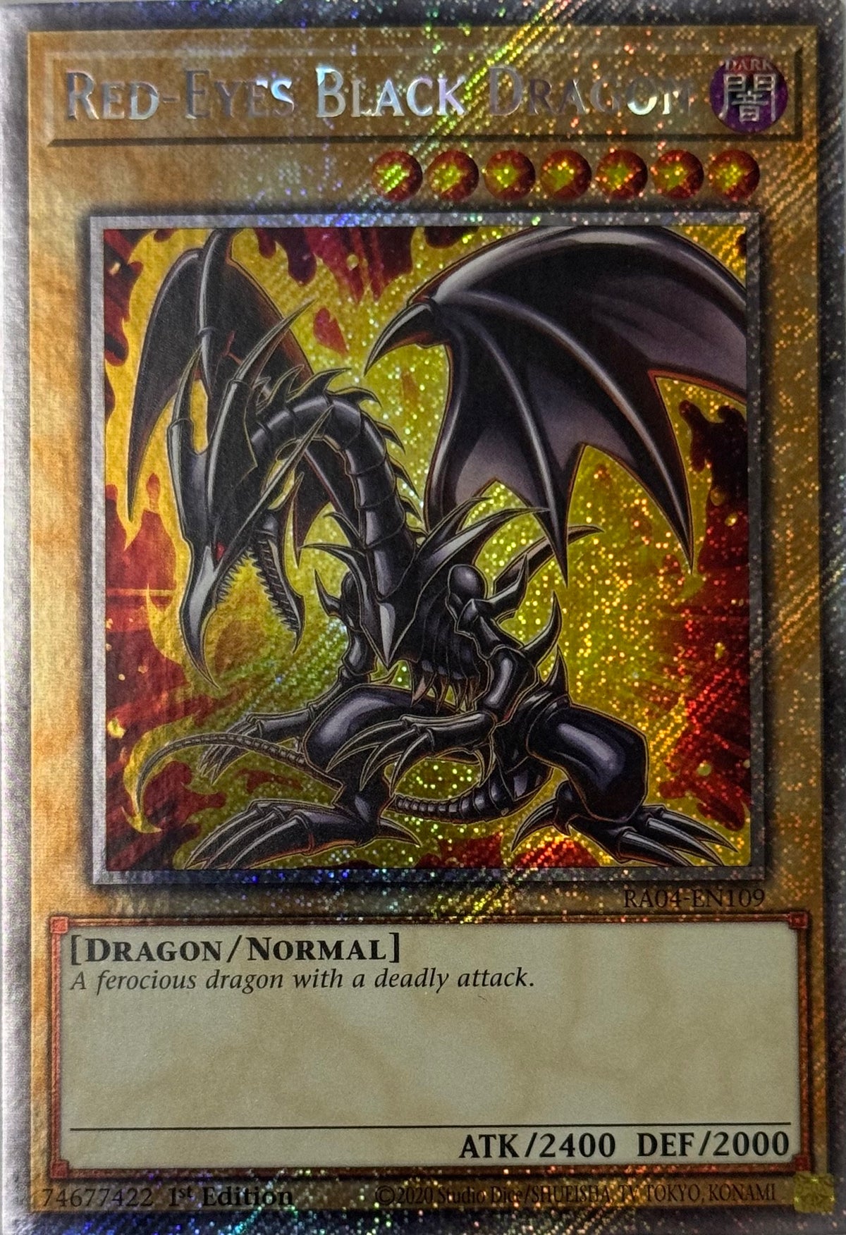 Yugioh! Red-Eyes Black Dragon Ra04-en109 1st edition Platinum Rare