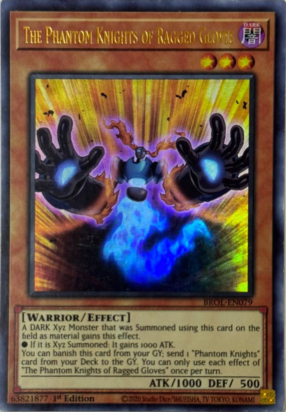 Yugioh! The Phantom Knights Of Ragged Gloves Brol-en079 1st edition Ultra Rare
