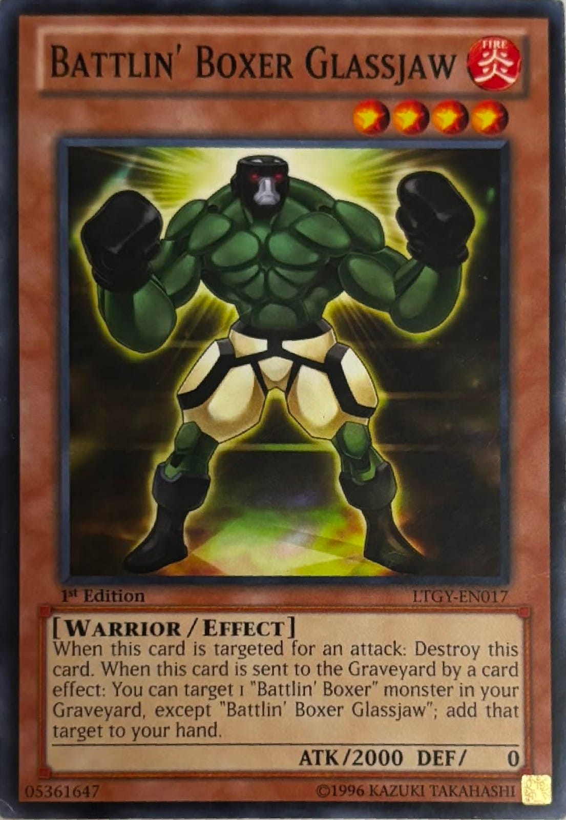 Yugioh! Battlin’ Boxer Glassjaw Ltgy-en017 1st edition Comun