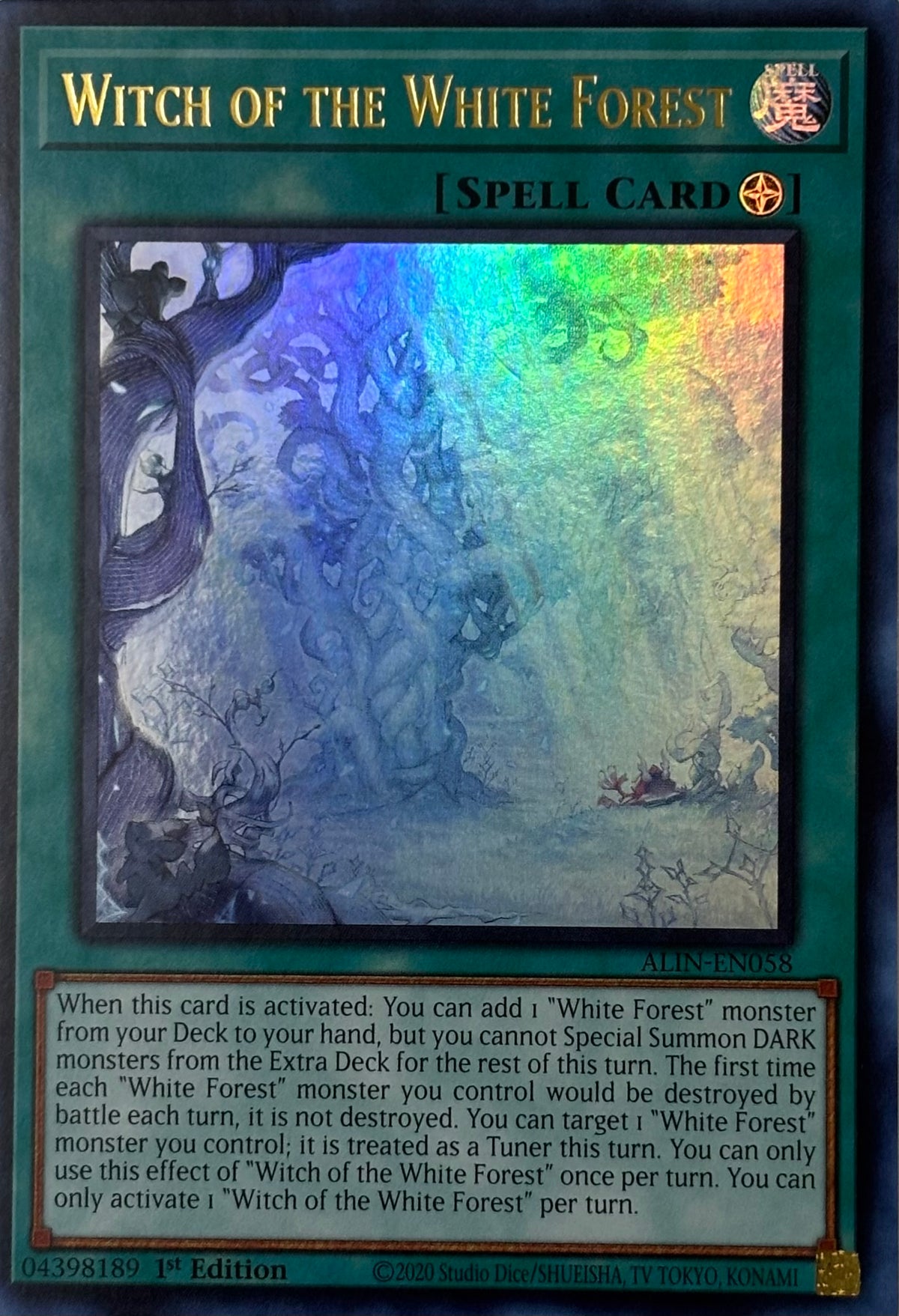 Yugioh! Witch Of The White Forest Alin-en058 1st edition Ultra rare