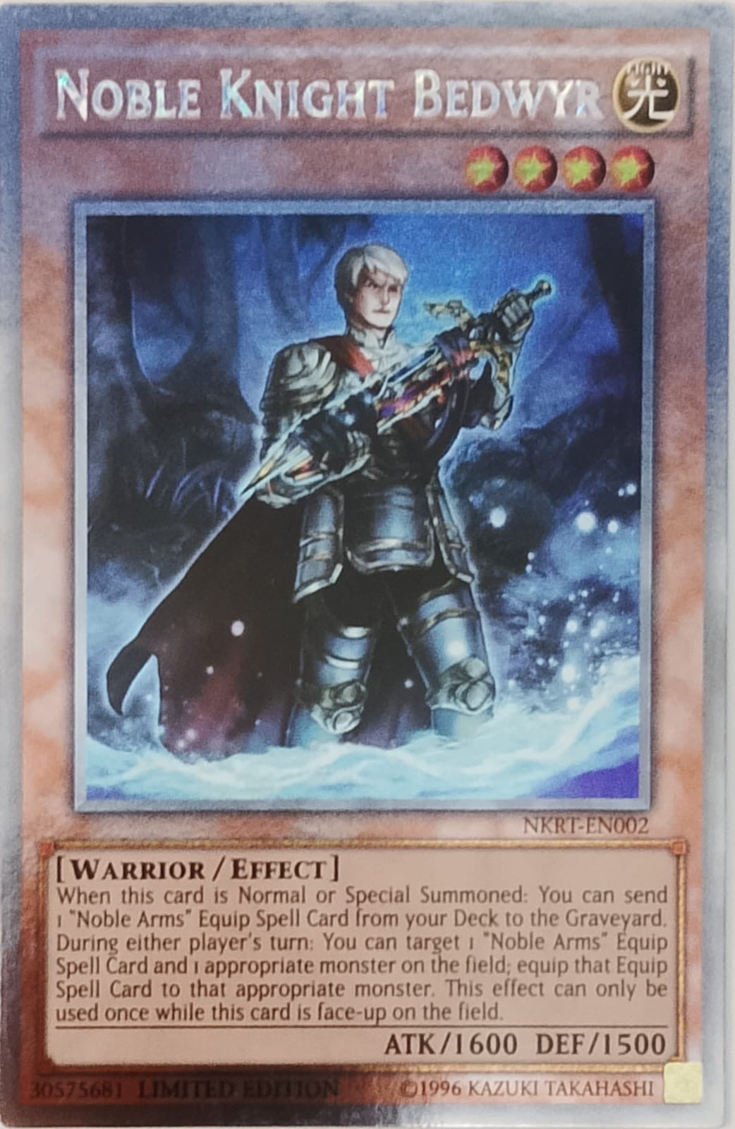 Yugioh! Noble Knight BedwyR NKRT-EN002 Limited edition platinum