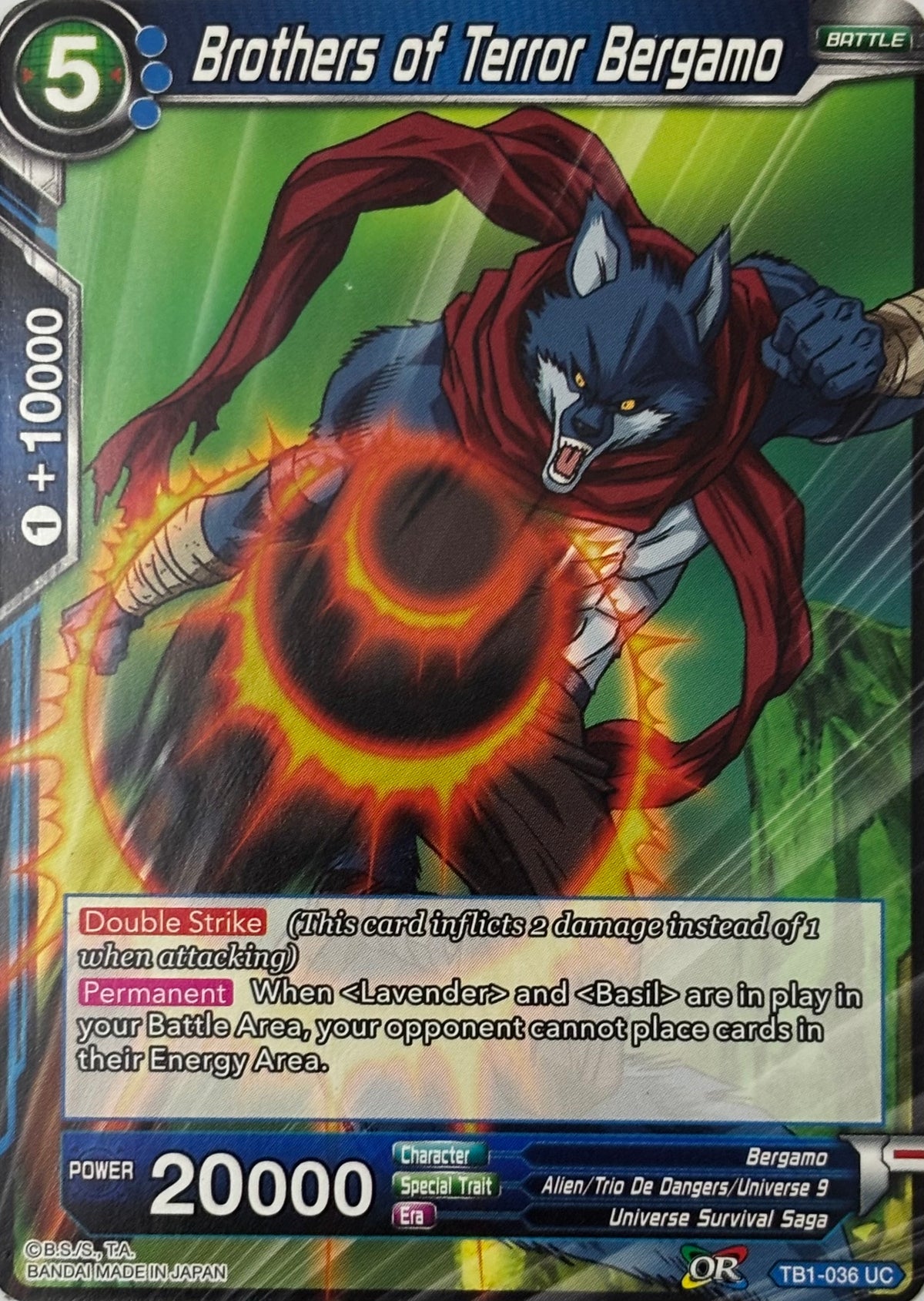 Dragon Ball Tcg Brothers Of Terror Bergamo Tb1-036