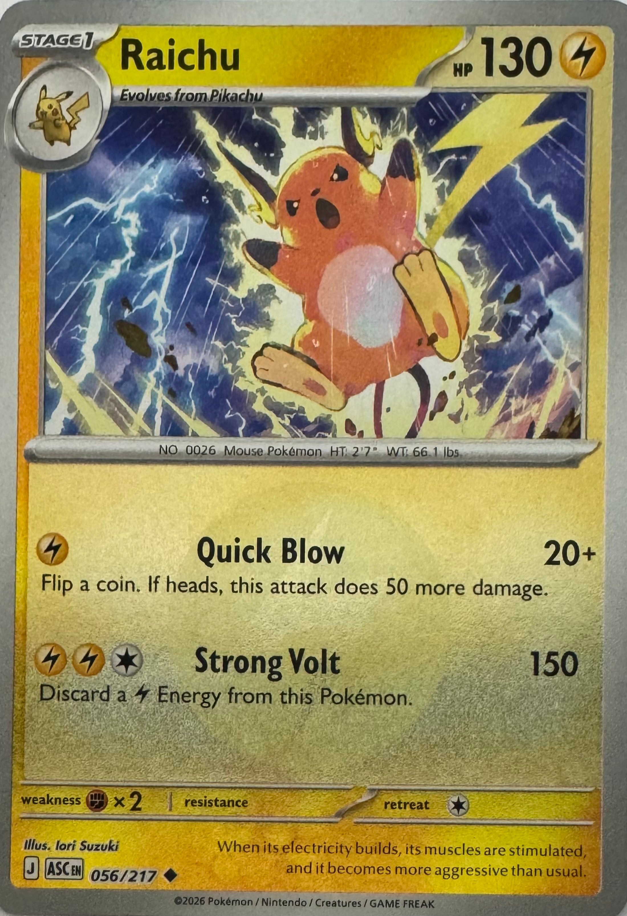 Pokemon Tcg Raichu 056/217 (Energy Symbol)