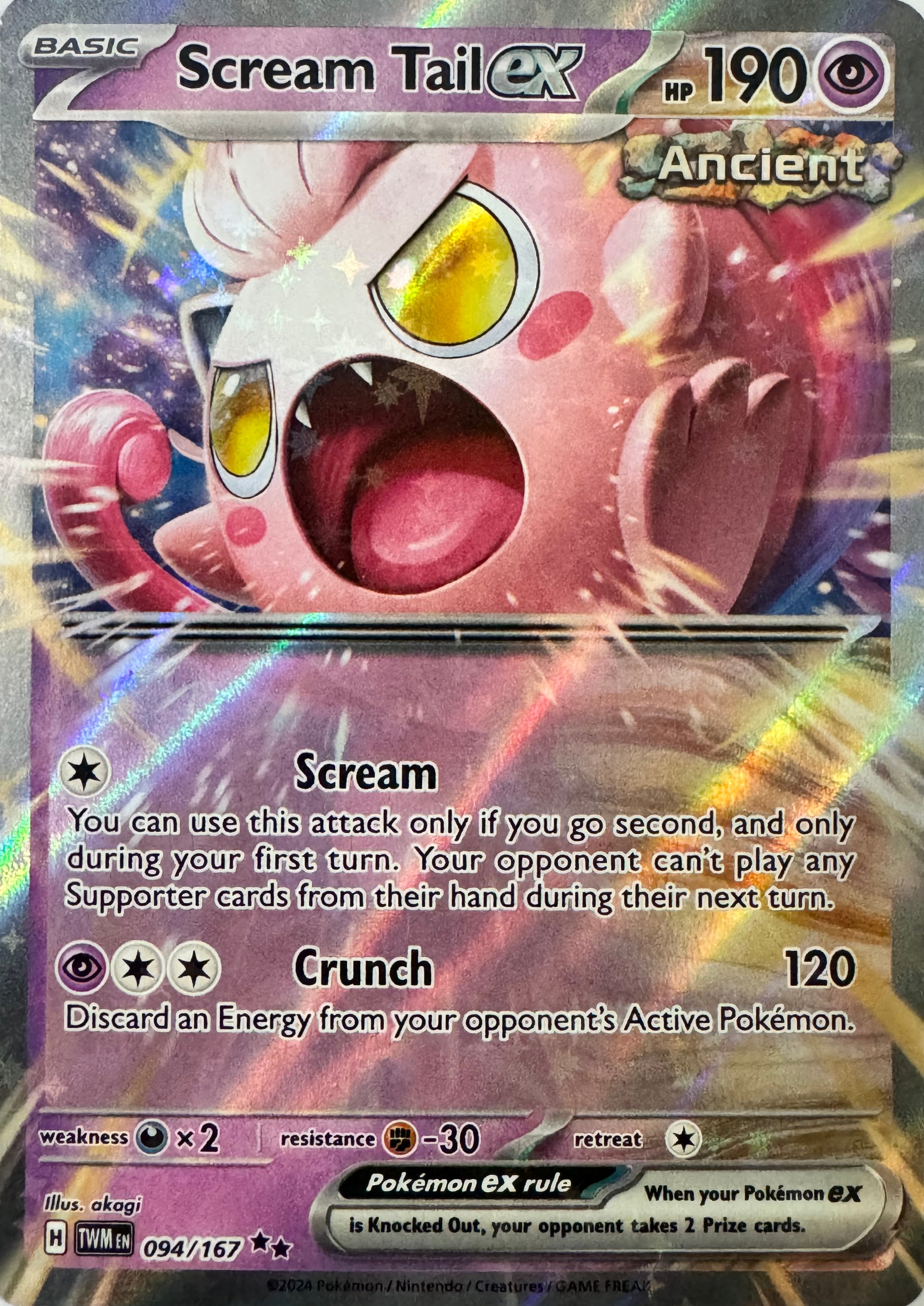Pokemon Tcg Scream Tail Ex 094/167