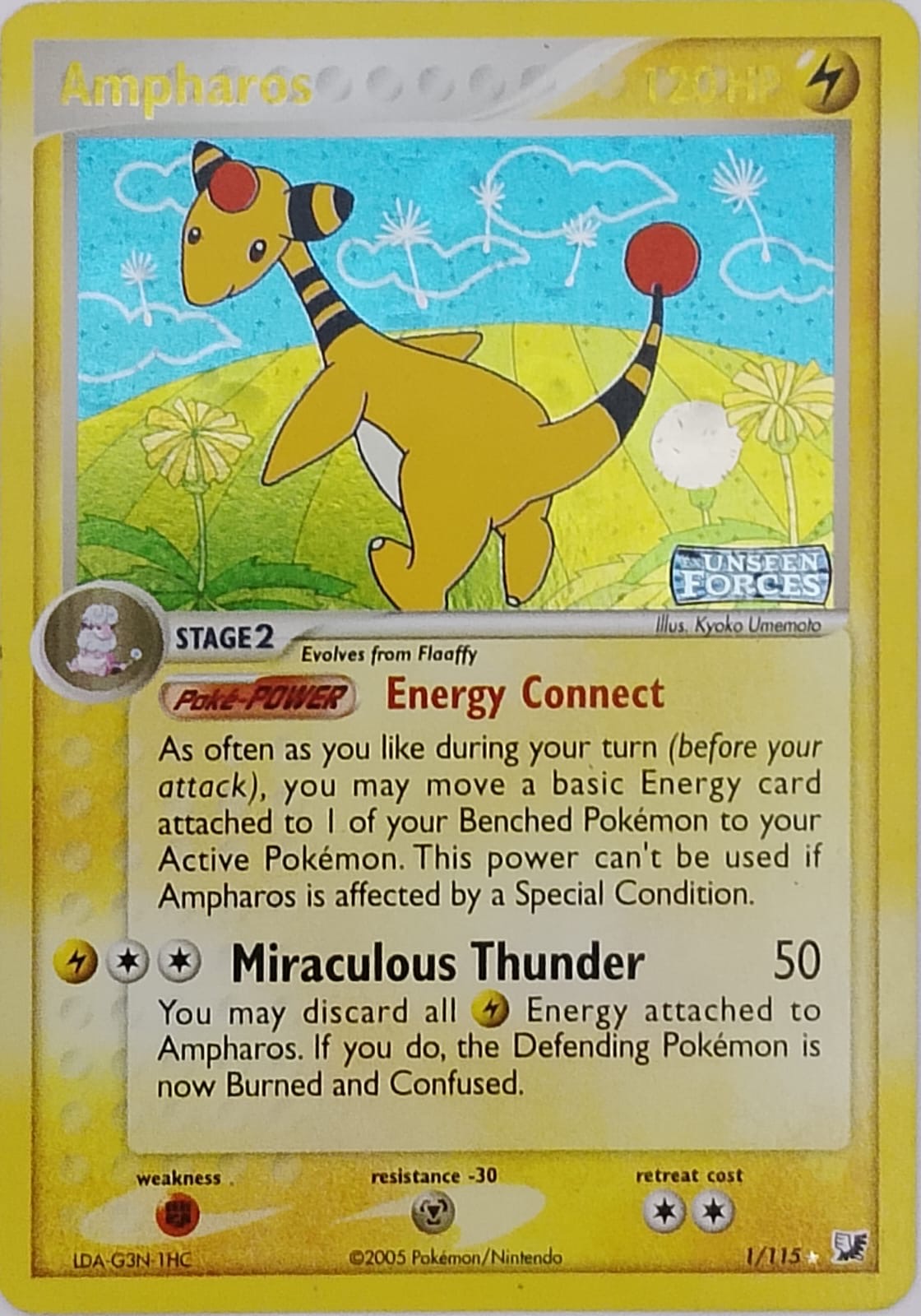 Pokémon tcg Amapharos 1/115 (Unseen Forces) Holo