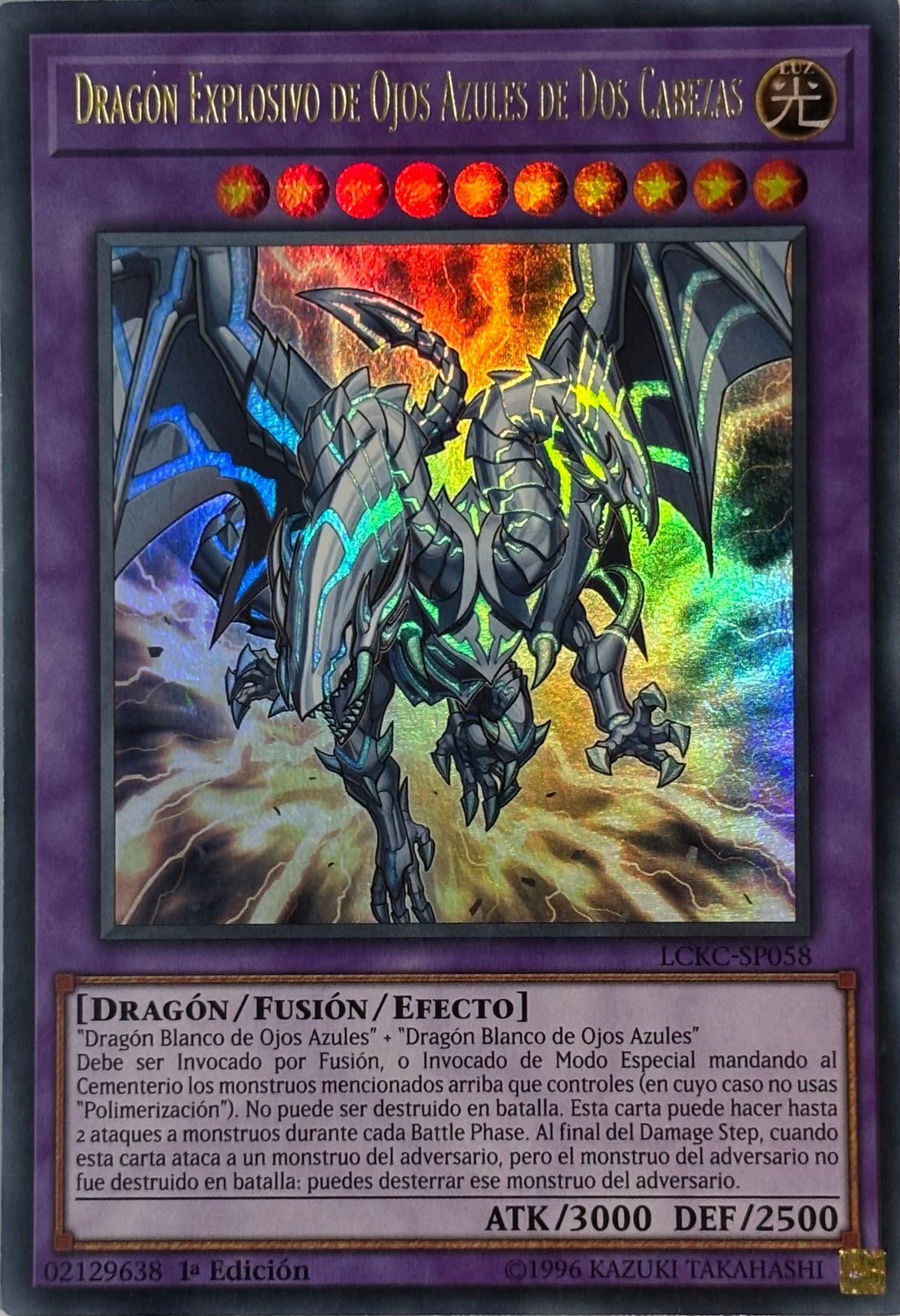 Yugioh! Dragon Explosivo De Ojos Azules De Dos Cabezas Lckc-sp058 1st edition Ultra rare