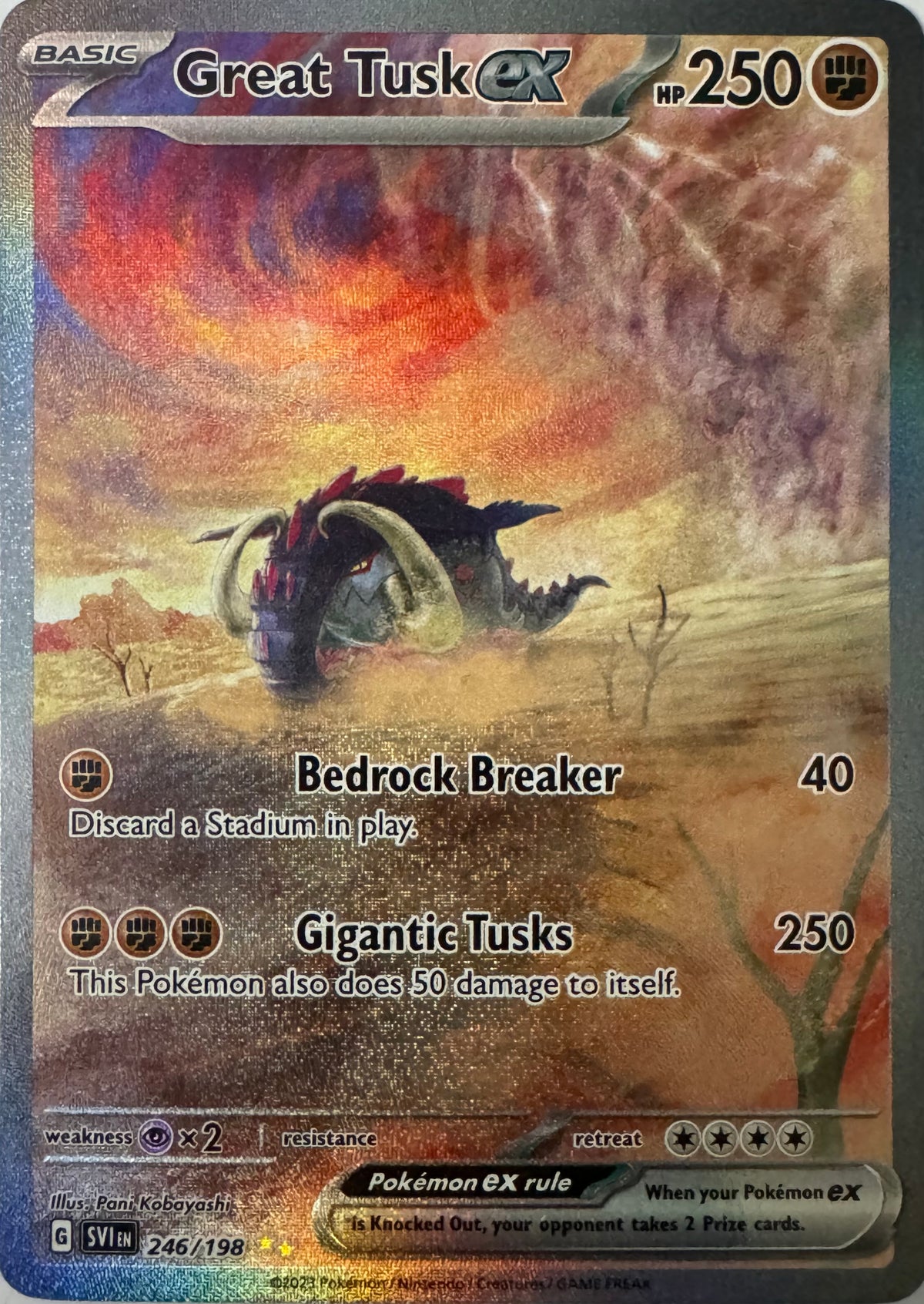 Pokemon Tcg Great Tusk Ex 246/198 Special Illustration Rare