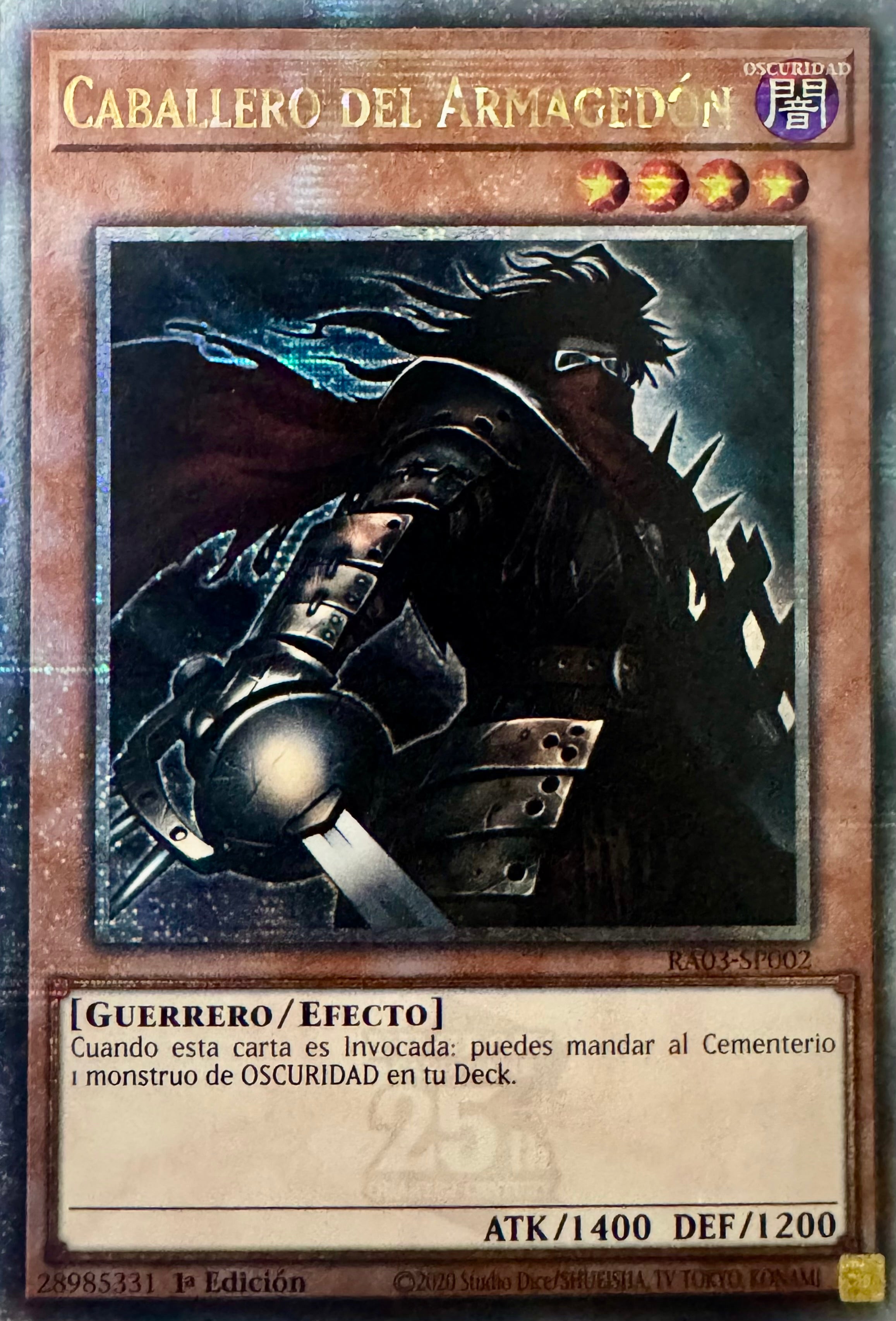 Yugioh! Caballero Del Armagedón Ra03-sp002 Quarter Century 1st Edition (Español)