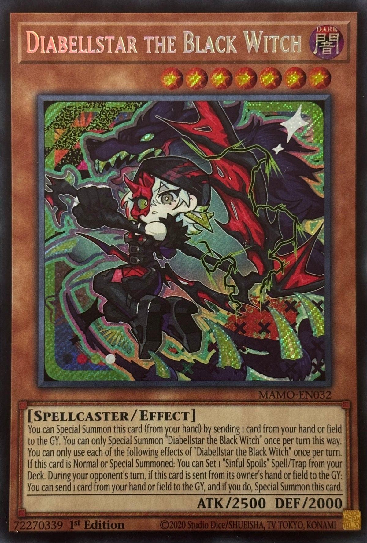 Yugioh! Diabellstar The Black Witch Mamo-en032 1st edition Secret rare