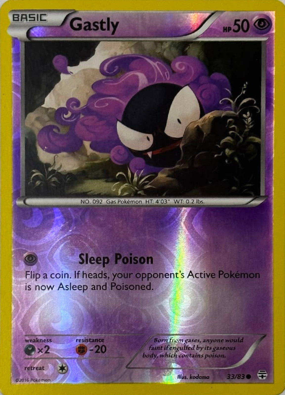 Pokemon Tcg Gastly 33/83 Reverse