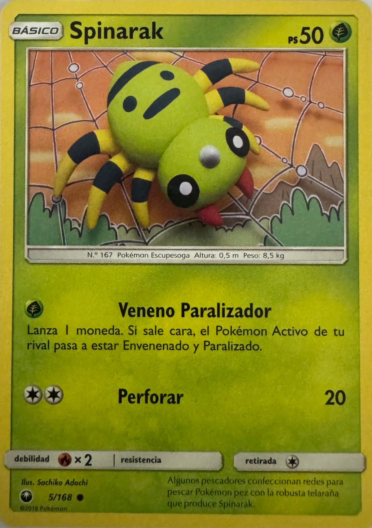Pokemon Tcg Spinarak 5/168 (Español)