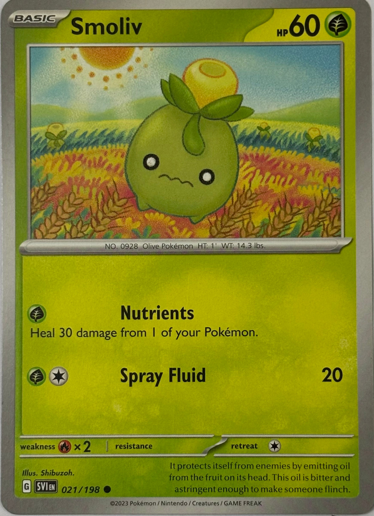 Pokemon Tcg Smoliv 021/198