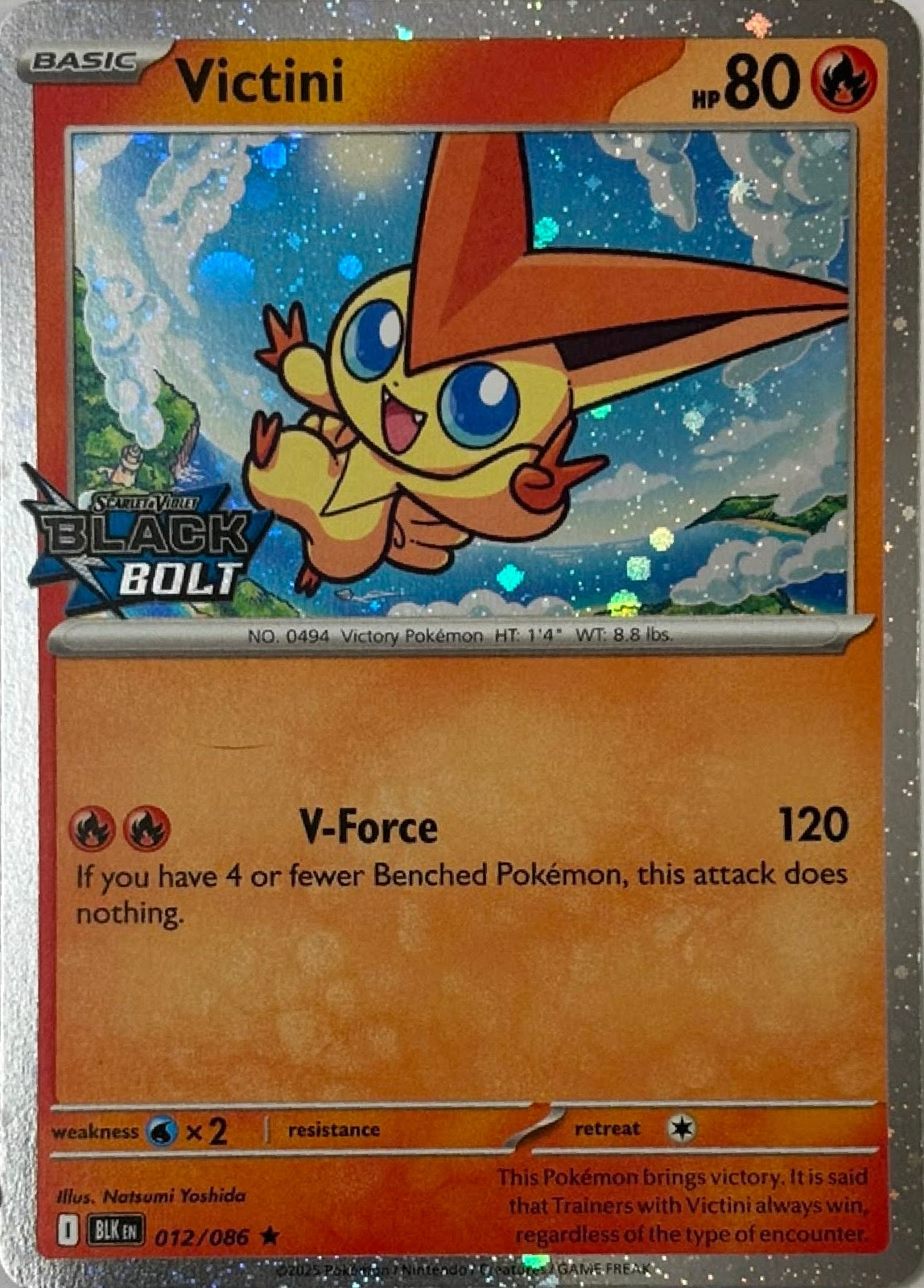 Pokemon Tcg Victini 012/086 Holo (Black Bolt)
