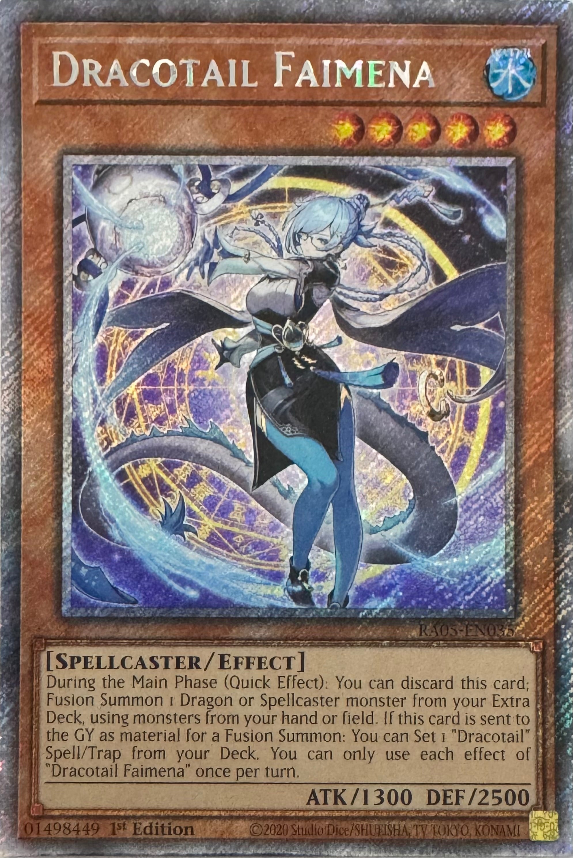 Yugioh! Dracotail Faimena Ra05-en035 1st Edition Platinum