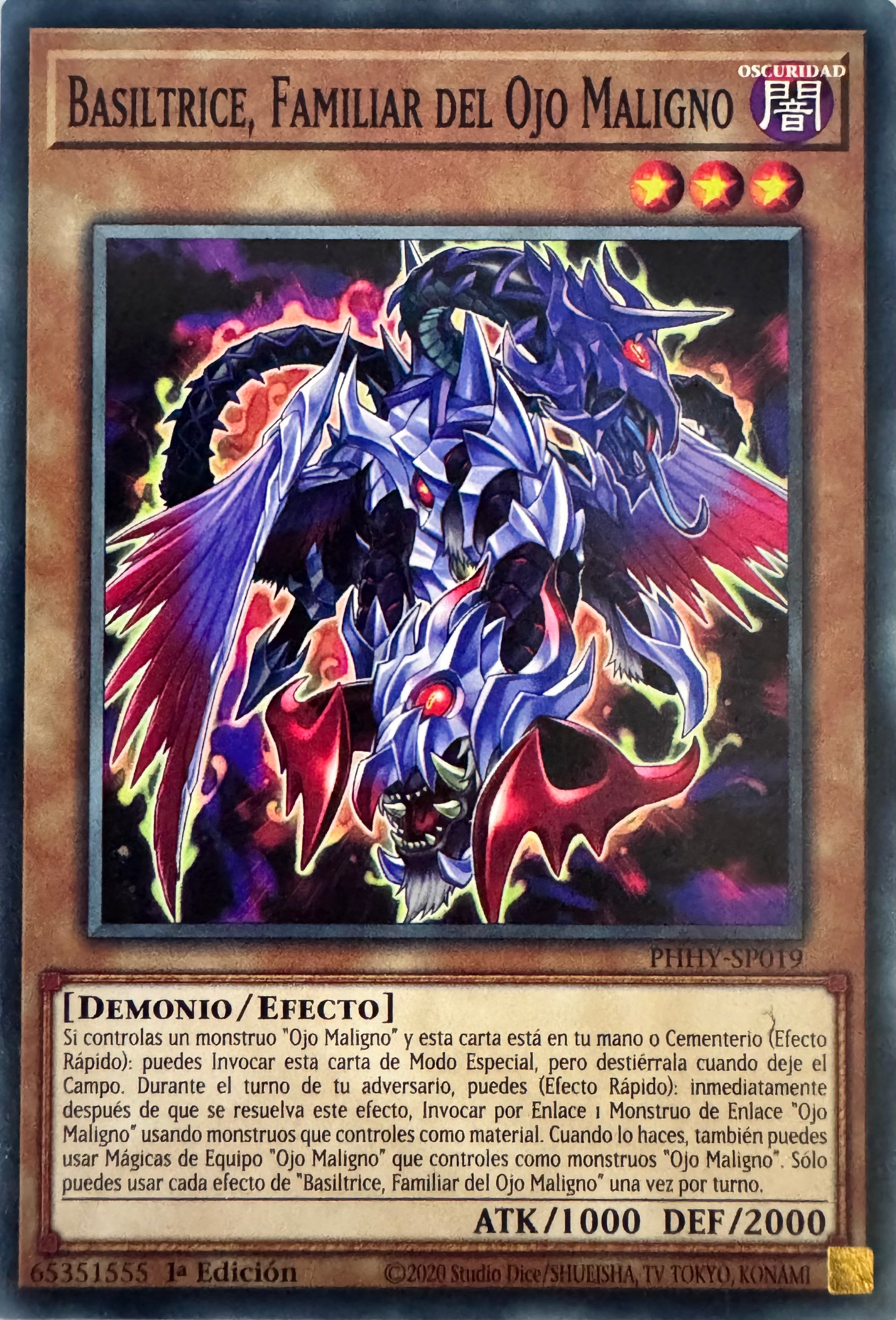 Yugioh! Basiltrice, Familiar Del Ojo Maligno Phhy-sp019 1a Edición