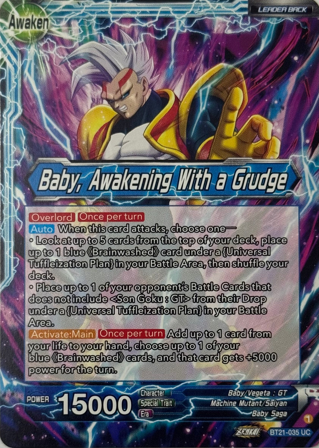 Dragon Ball Tcg Baby//Baby, Awakening With A Grudge Bt21-035