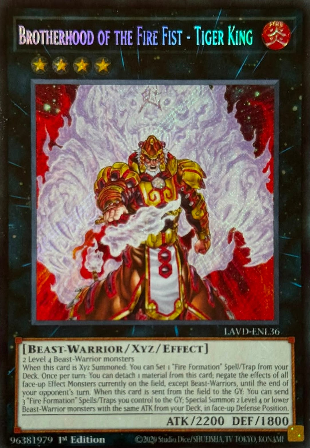 Yugioh! Brotherhood Of The Fire Fist - Tiger King Lavd-enl36 1st edition Secret