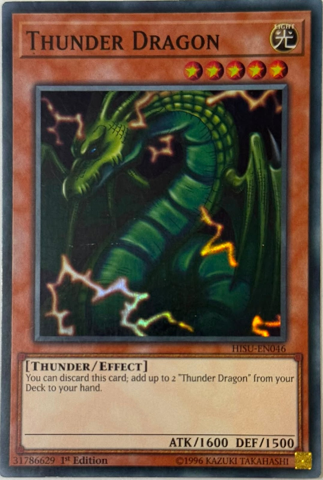Yugioh! Thunder Dragon Hisu-en046 1st edition Super Rare
