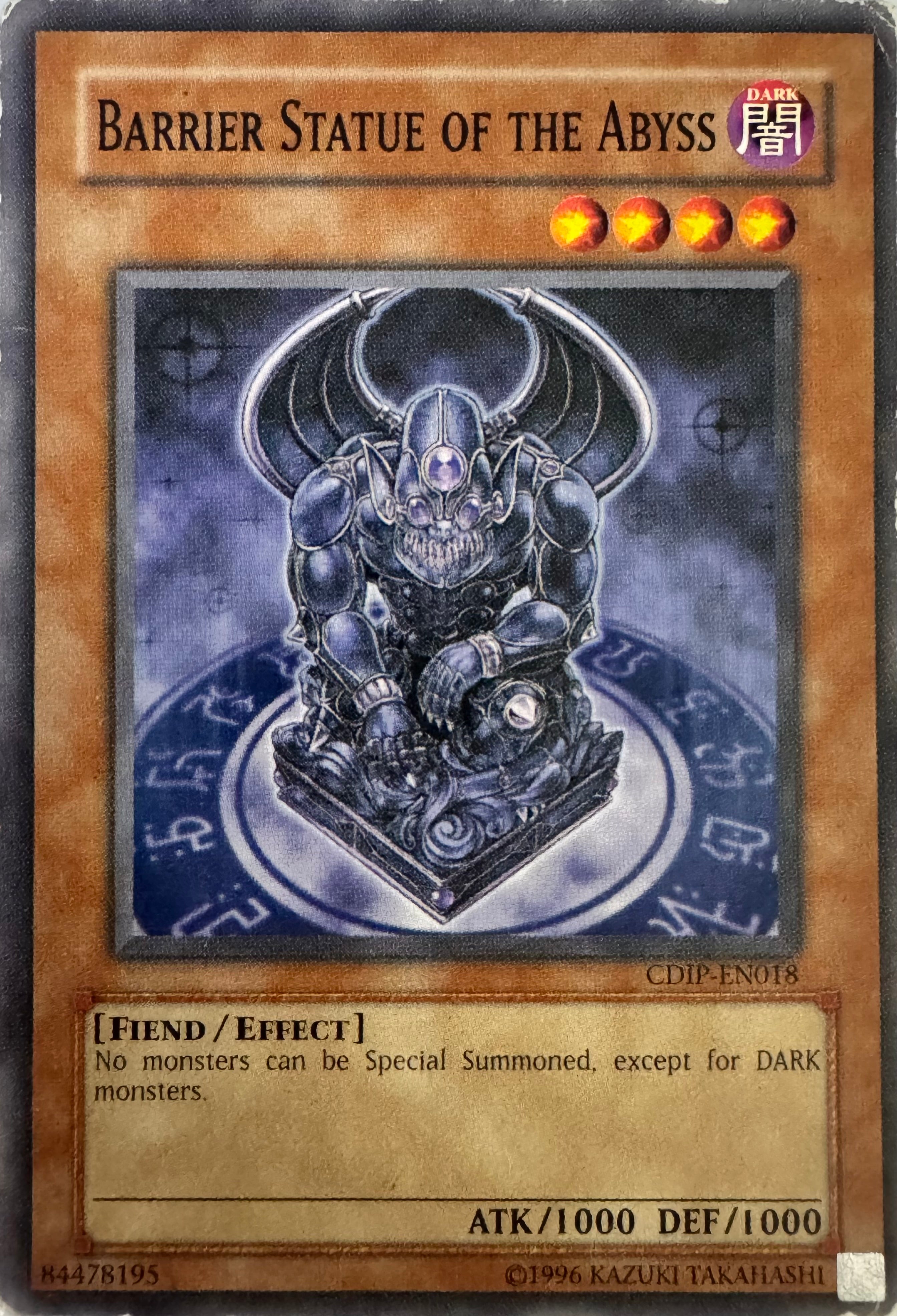 Yugioh! Barrier Statue Of The Abyss Cdip-en018