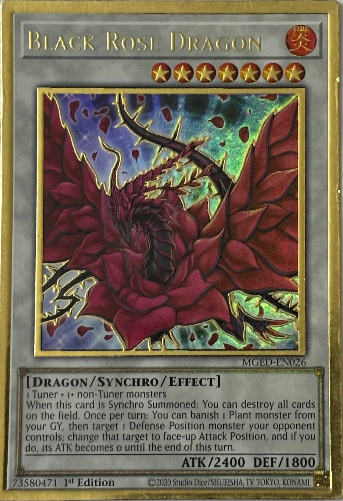 Yugioh! Black Rose Dragon Mged-en026 1st edition Gold rare
