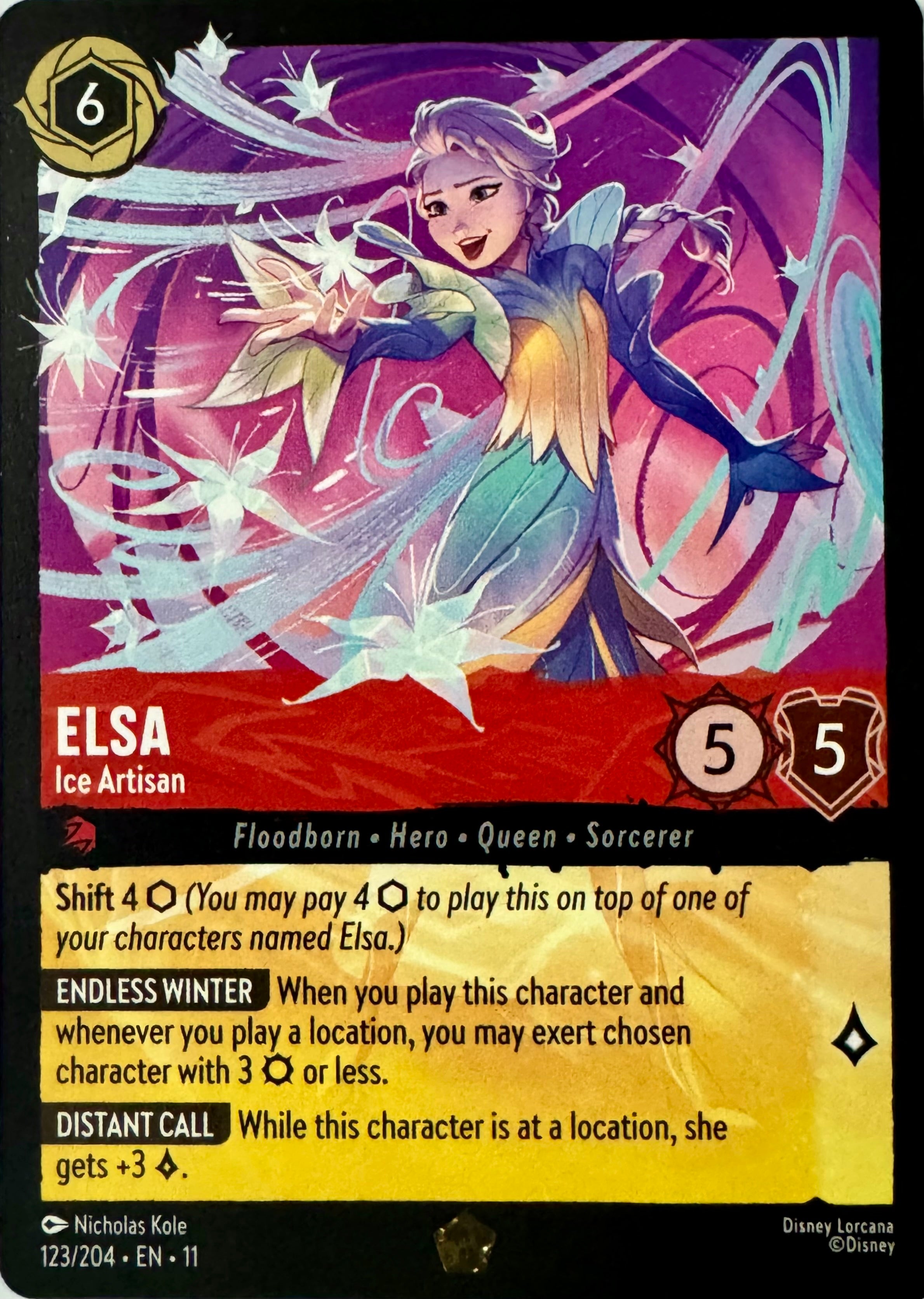 Disney Lorcana Elsa 123/204 Cold Foil