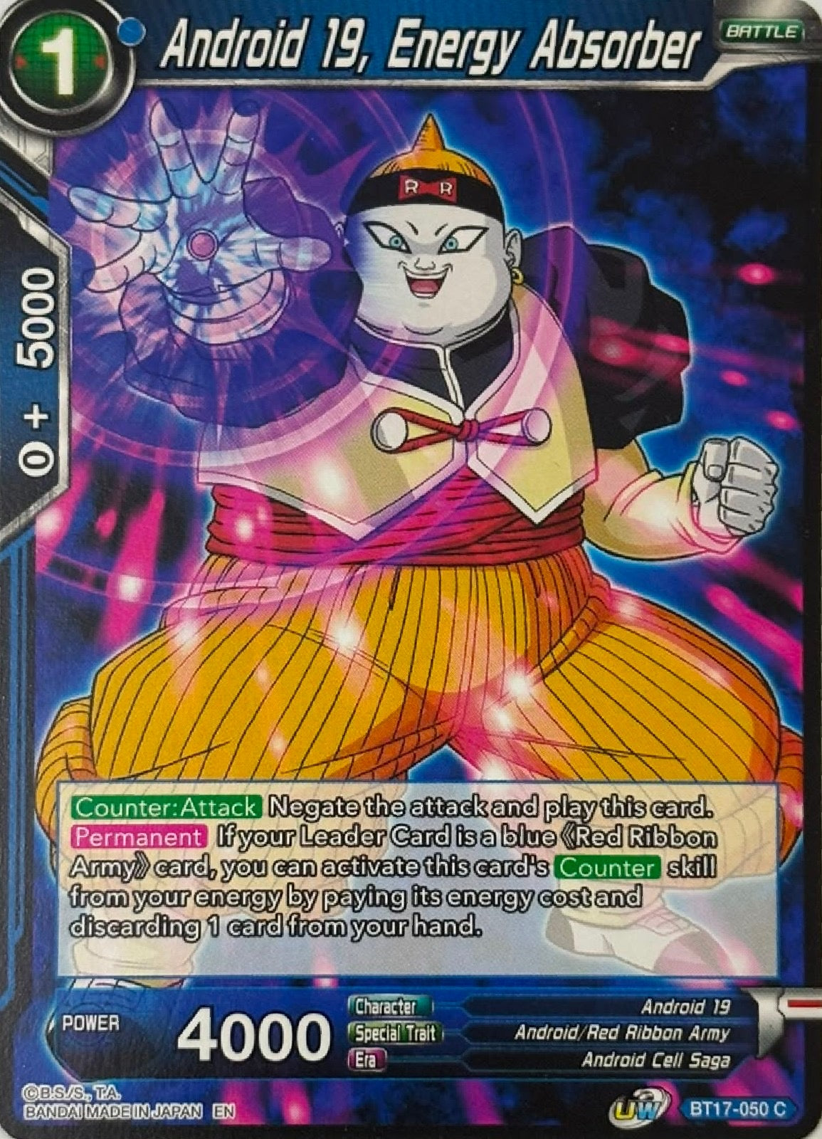 Dragon Ball Tcg Android 19, Energy Absorber Bt17-050