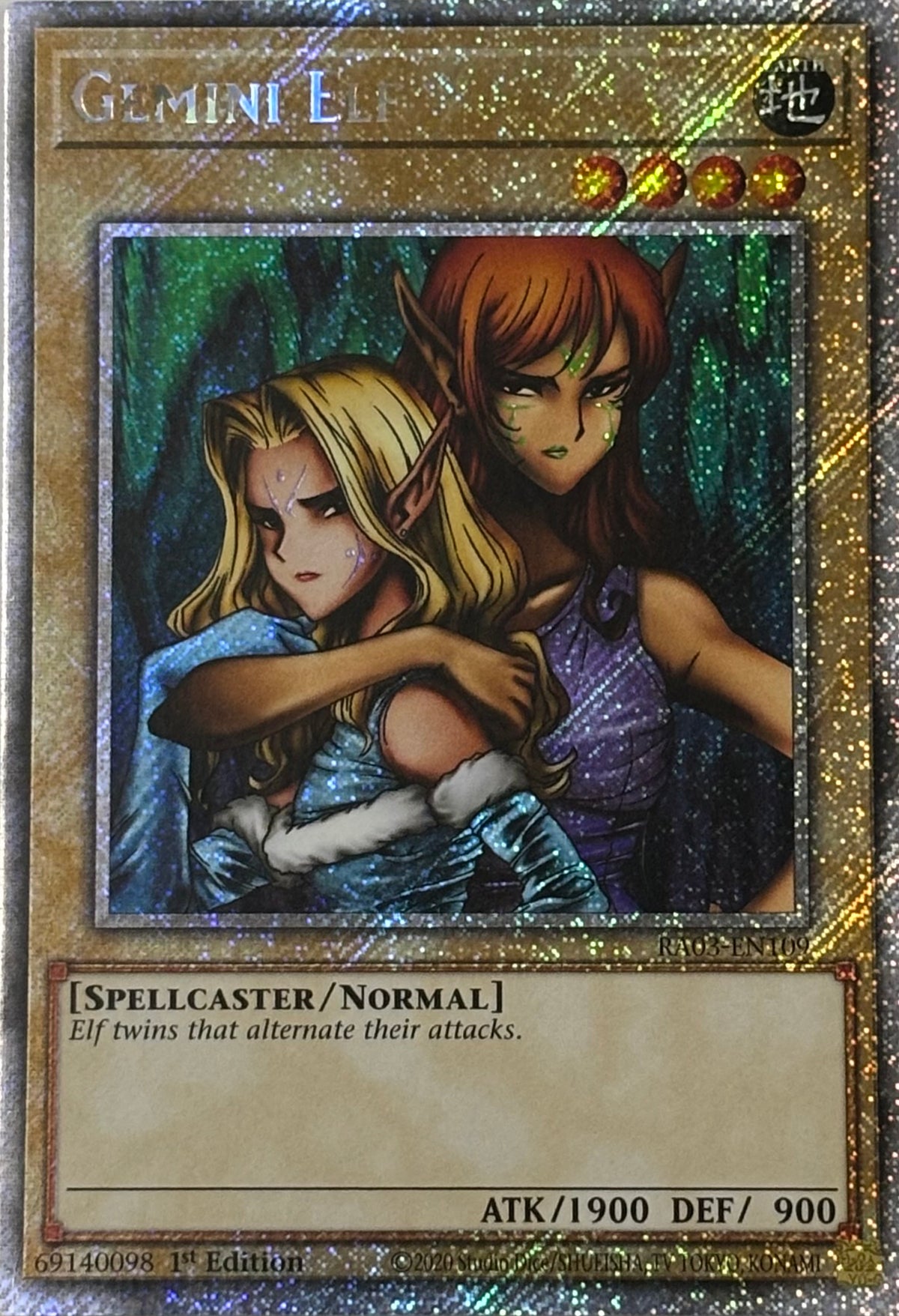 Yugioh! Gemini Elf Ra03-en109 1st edition Platinum rare