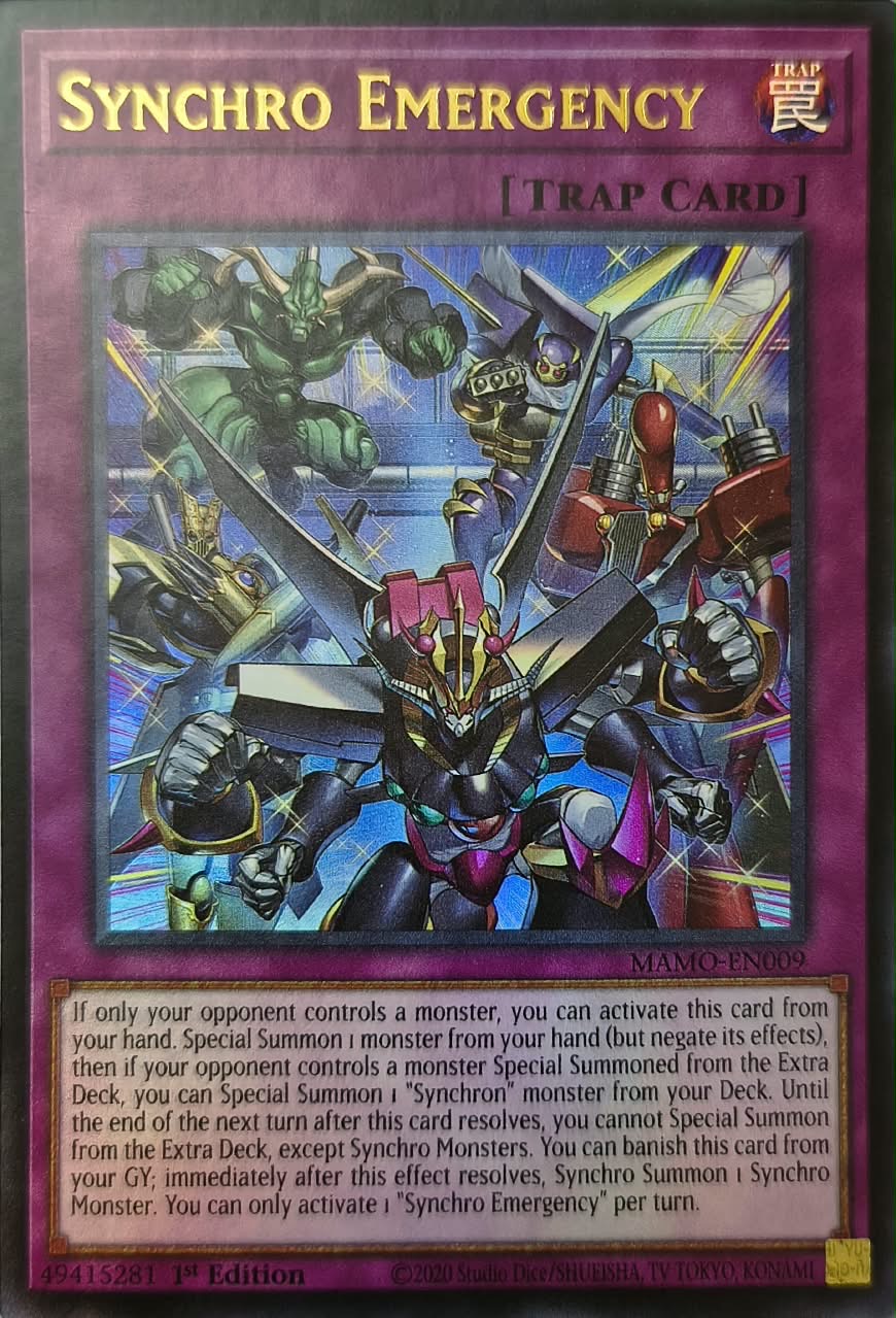 Yugioh! Synchro Emergency Mamo-en009 1st Edition Ultra Rare