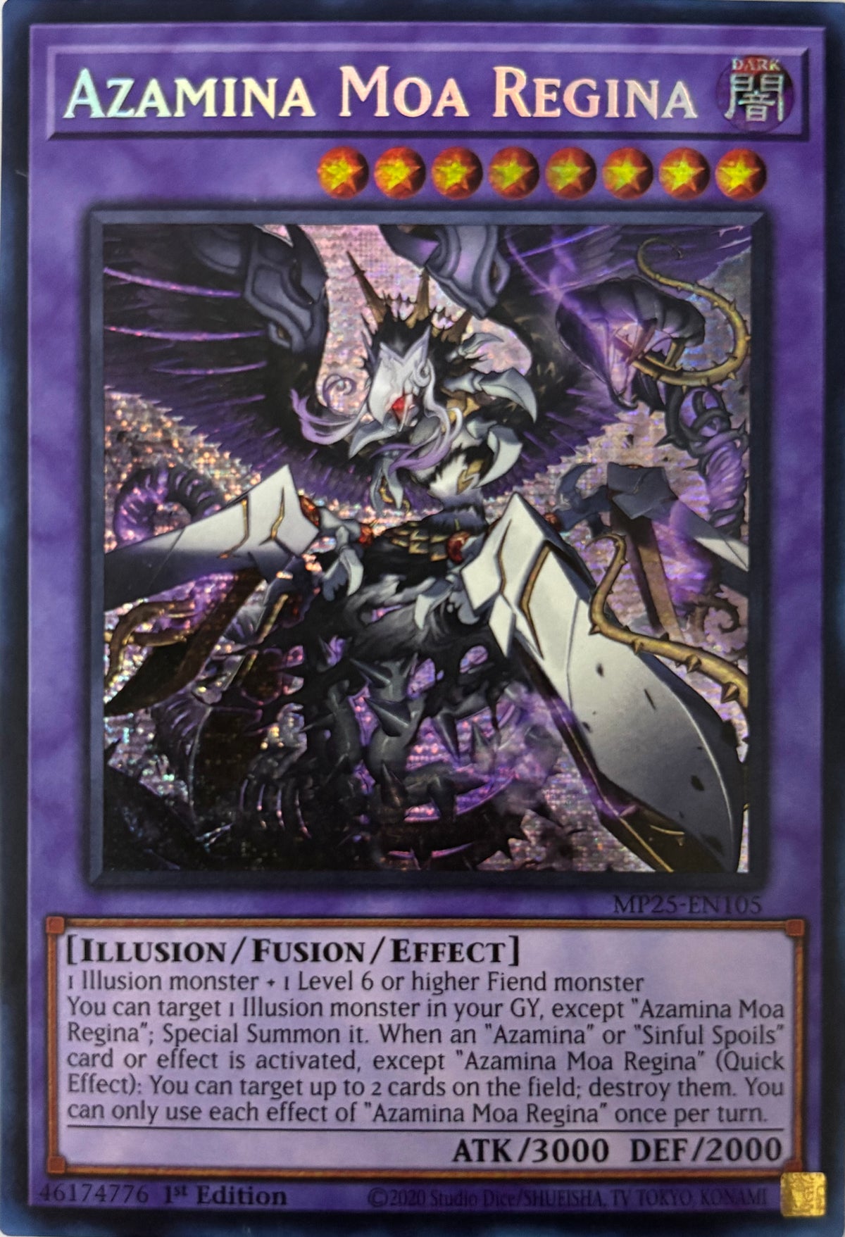 Yugioh! Azamina Moa Regina Mp25-en105 1st Edition Prismatic