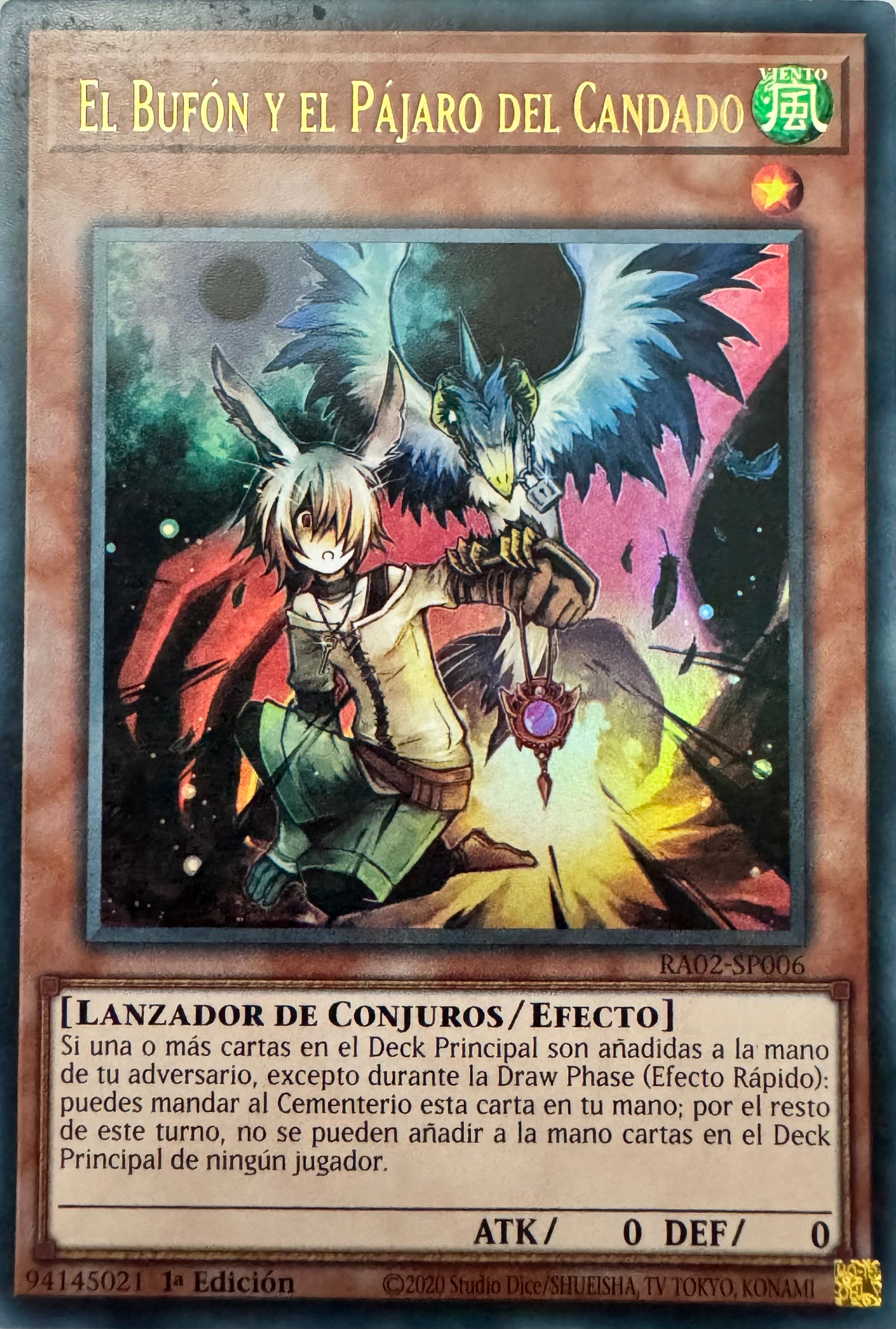 Yugioh! El Bufon Y El Pajaro Del Candado Ra02-sp006 1a Edición Ultra