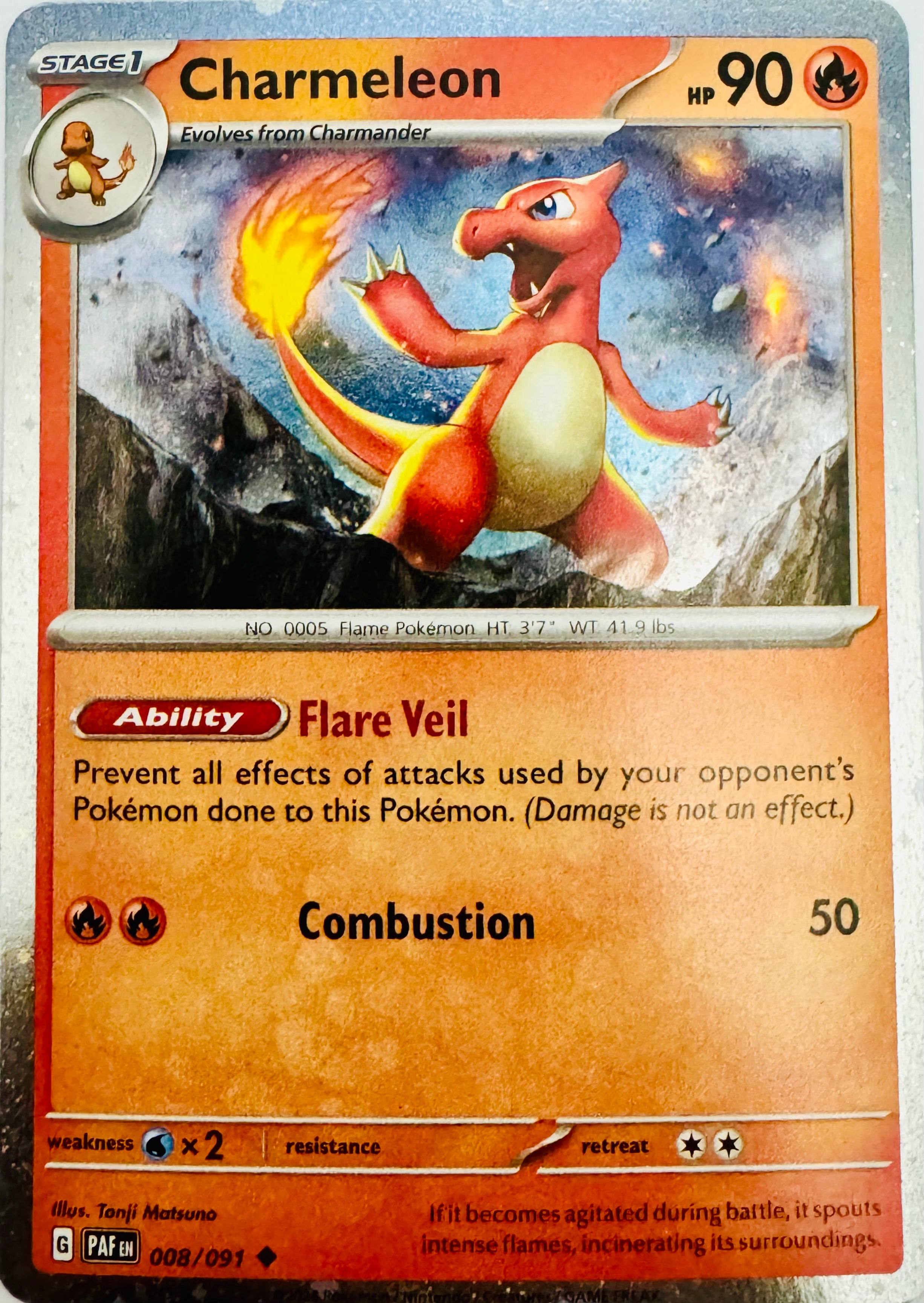 Pokémon Tcg Charmeleon 008/091 (PafEn) Cosmos Holo