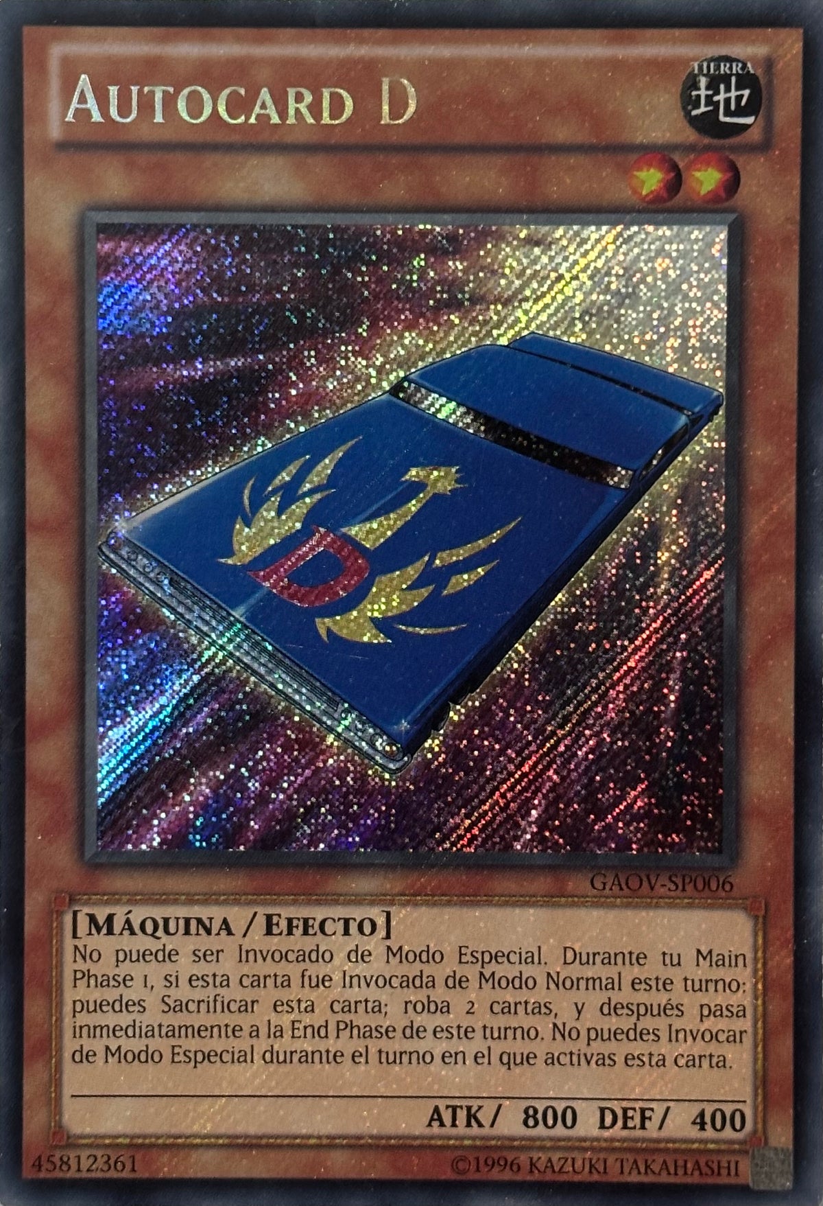 Yugioh! Autocard D Gaov-sp006 Secret rare