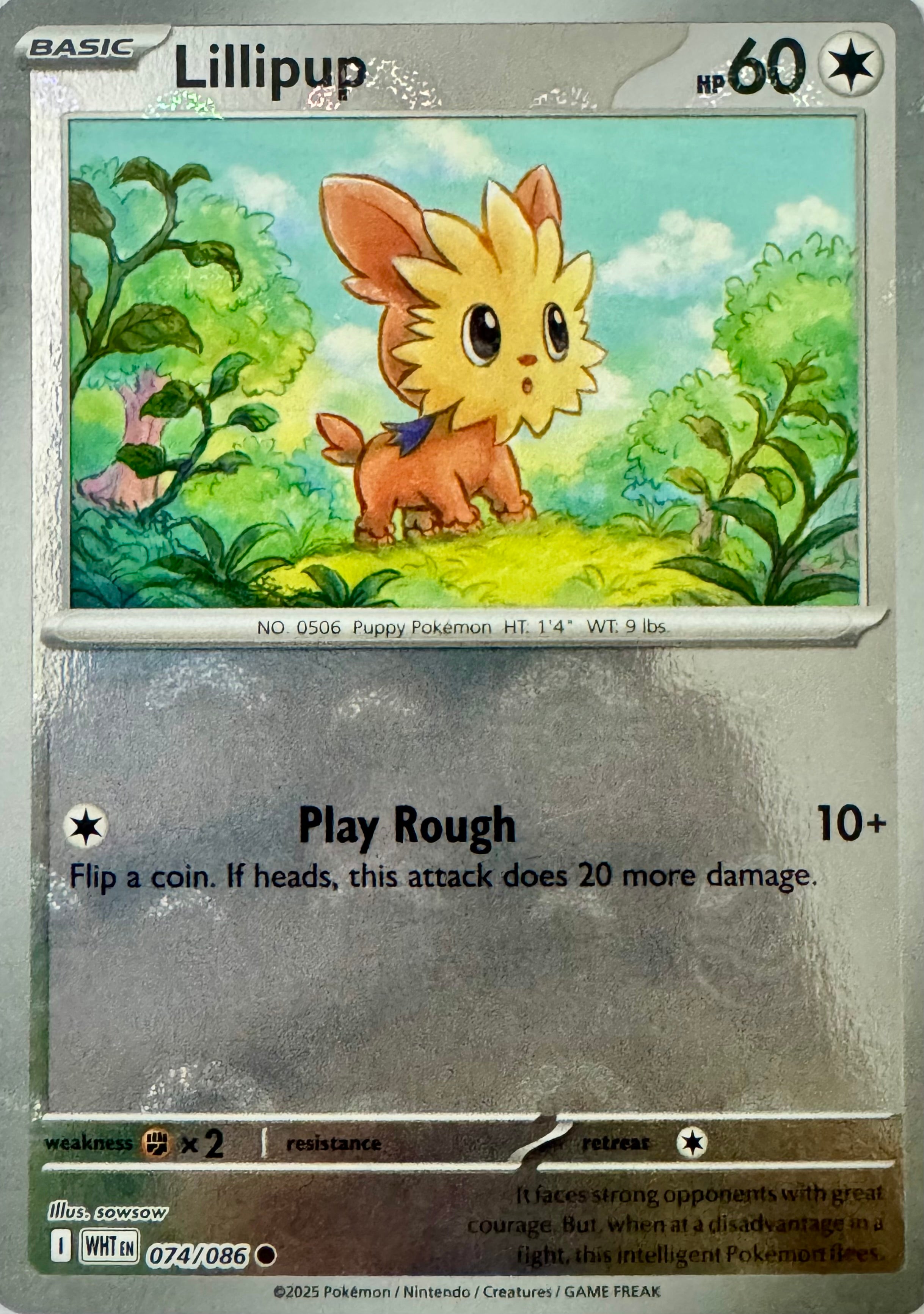 Pokémon tcg Lillipup 074/086 Holo (Pokeball Pattern)
