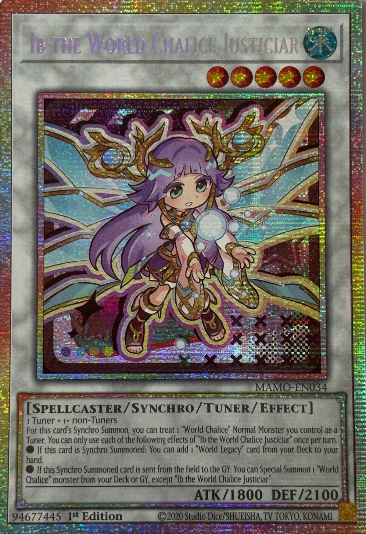 Yugioh! Ib The World Chalice Justiciar Mamo-en034 1st edition Starlight rare