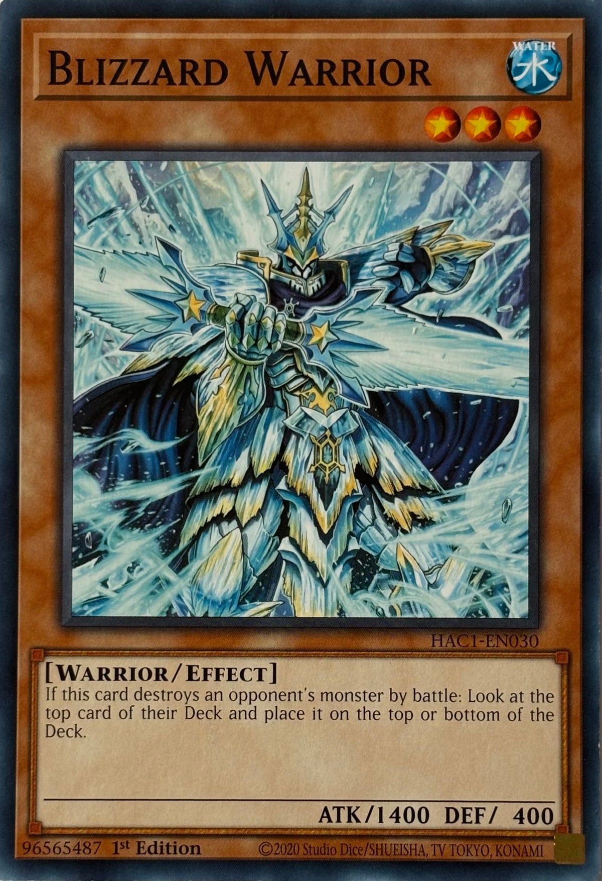 Yugioh! Blizzard Warrior Hac1-en030 1st Edition