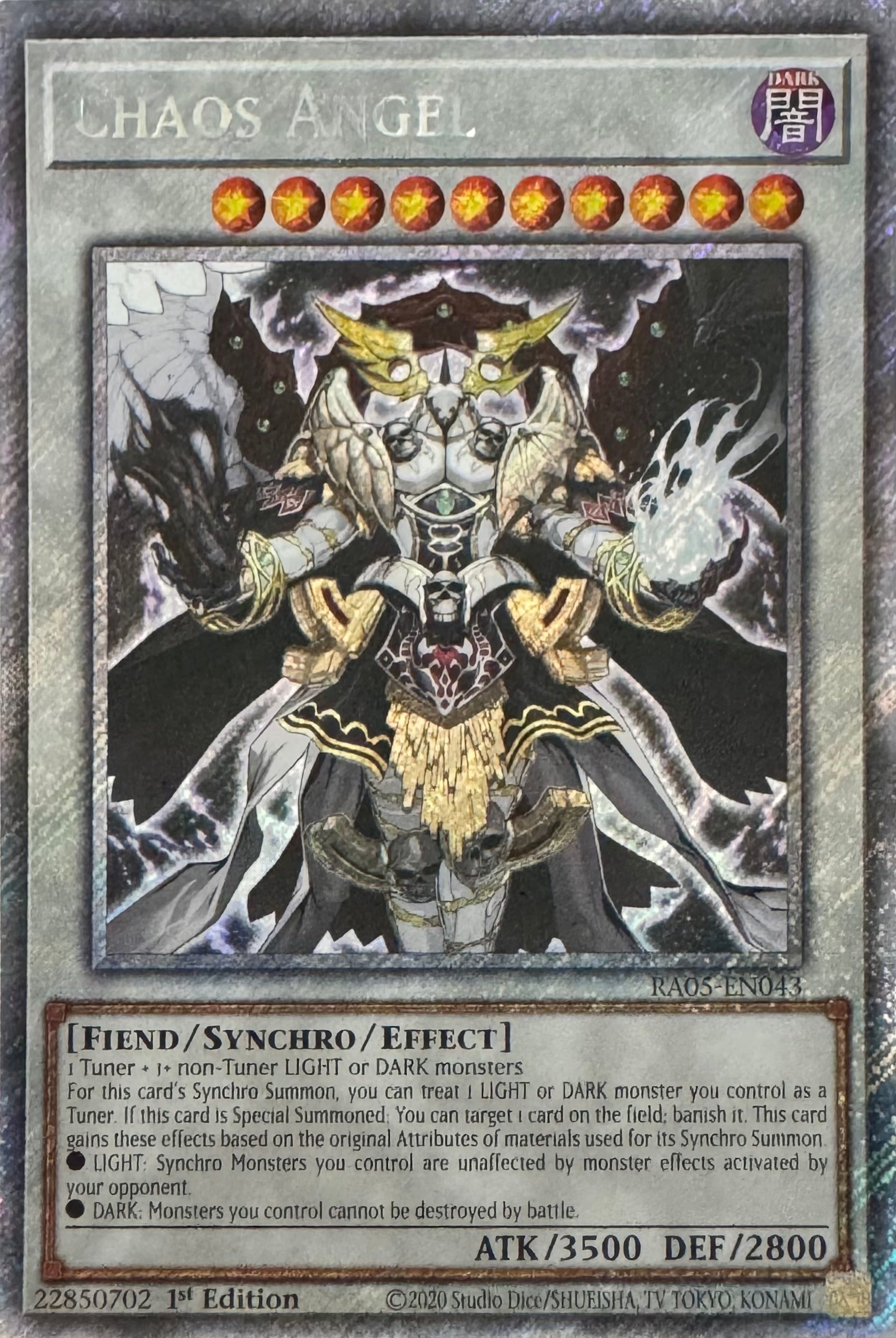 Yugioh! Chaos Angel Ra05-en043 1st Edition Platinum