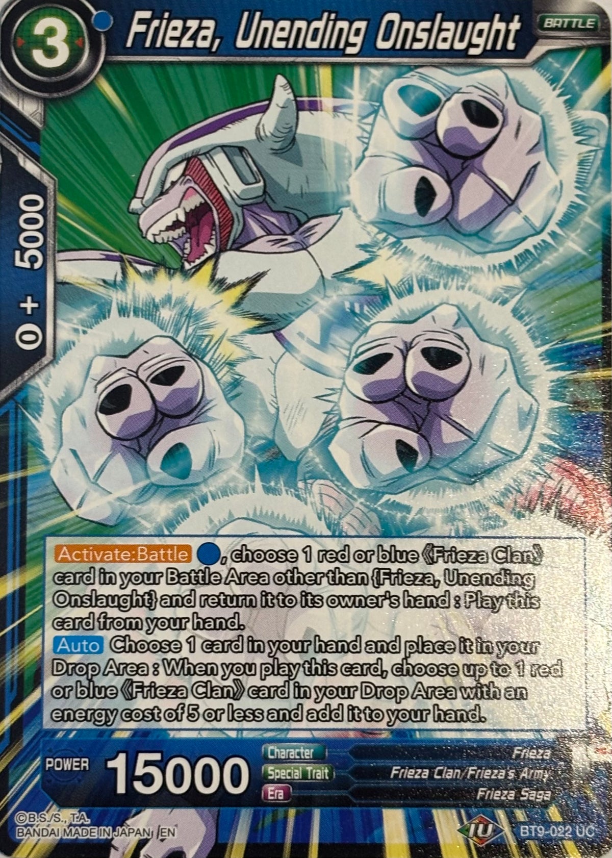Dragon Ball Tcg Frieza, Unending Onslaught Bt9-022