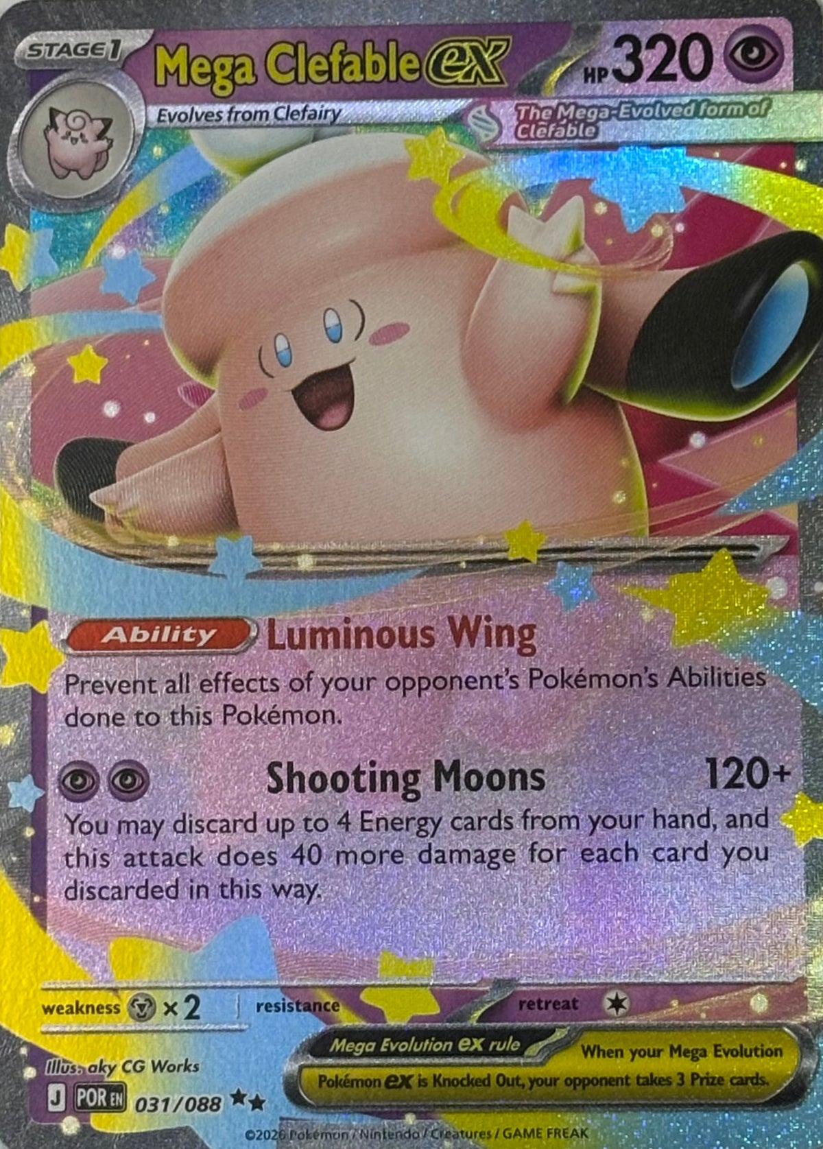 Pokemon Tcg Mega Clefable ex 031/088 Ultra rare