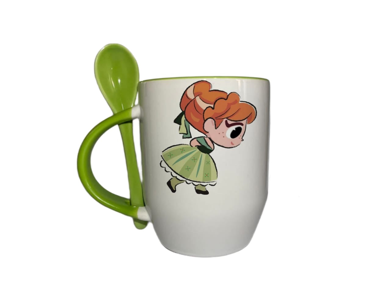 Taza Con Cuchara Verde Claro Princesa Ana Frozen