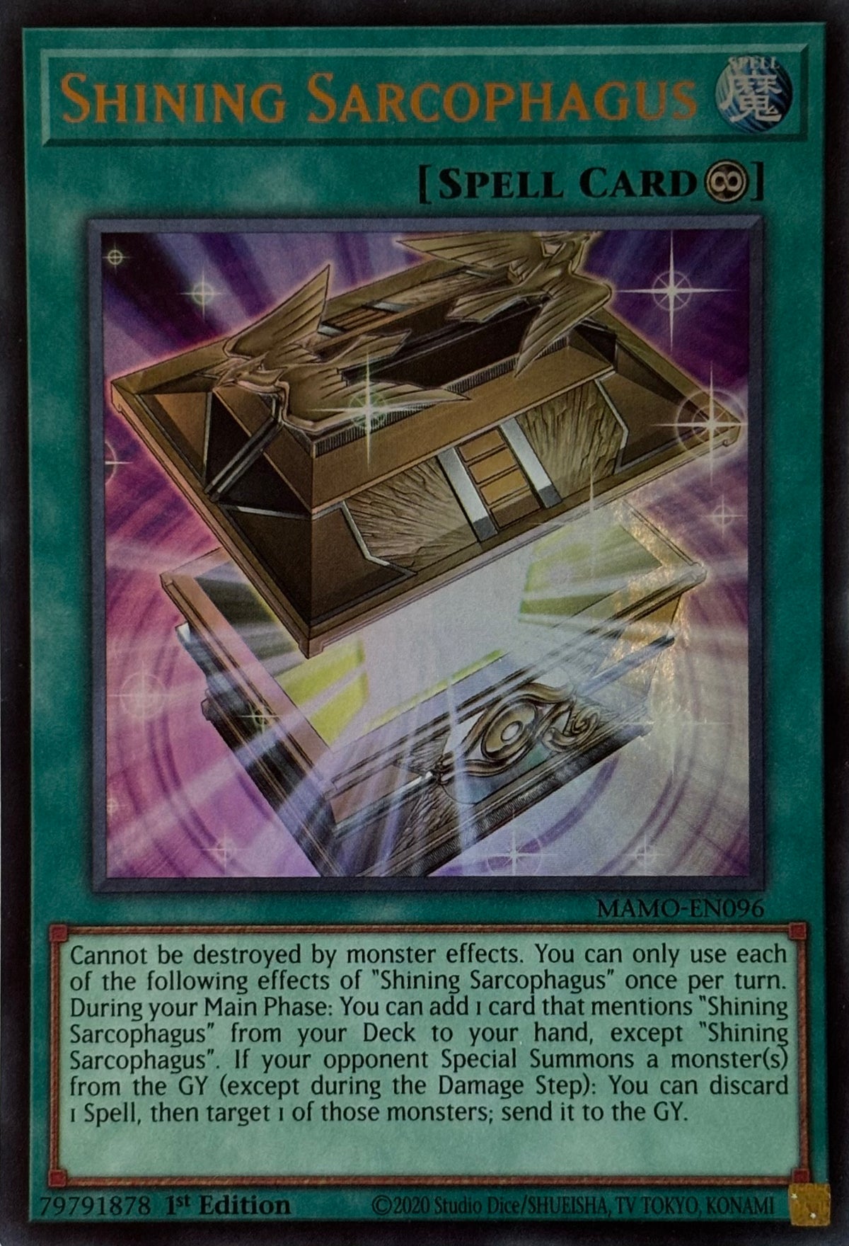 Yugioh! Shining Sarcophagus Mamo-en096 1st edition Ultra rare