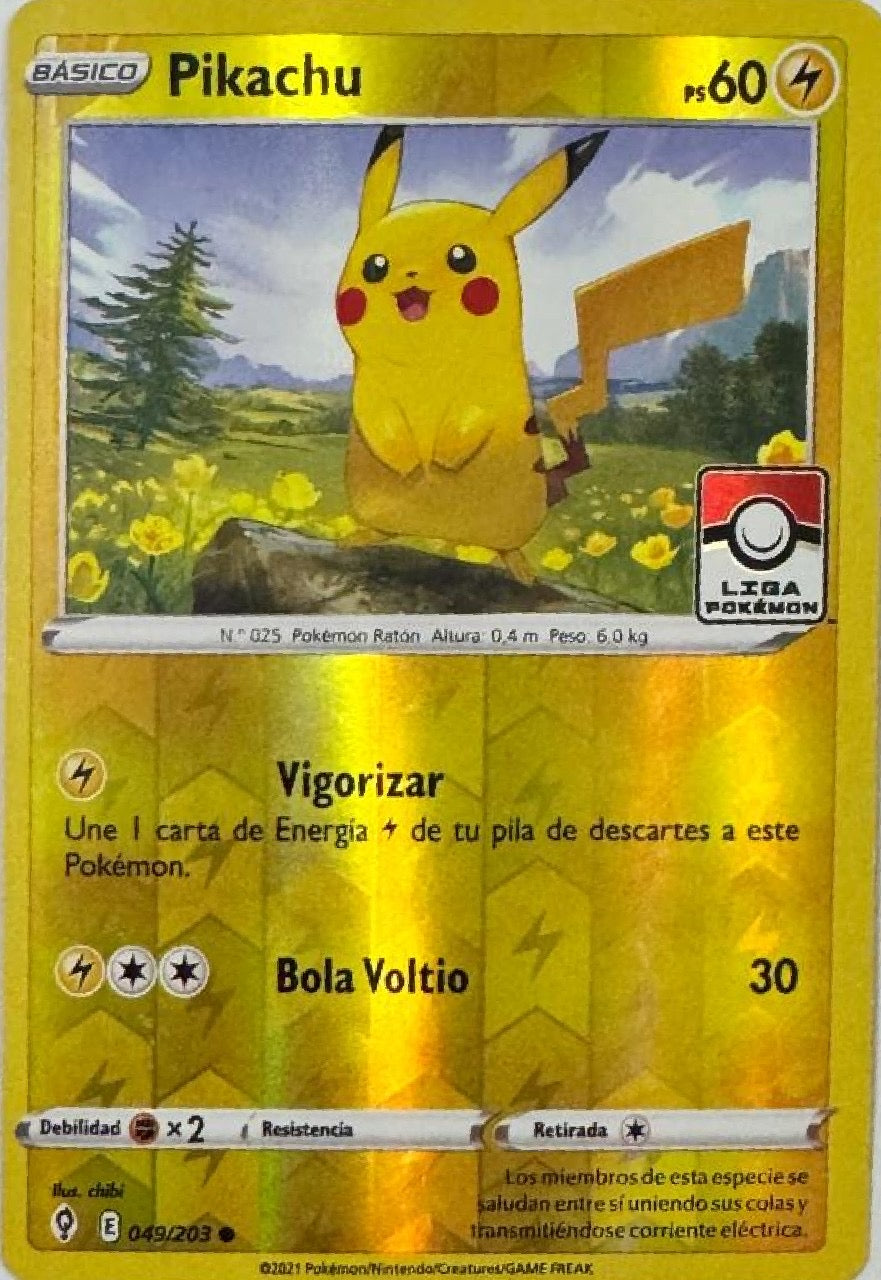 Pokemon Tcg Pikachu 049/203 Reverse (Español)( Liga)