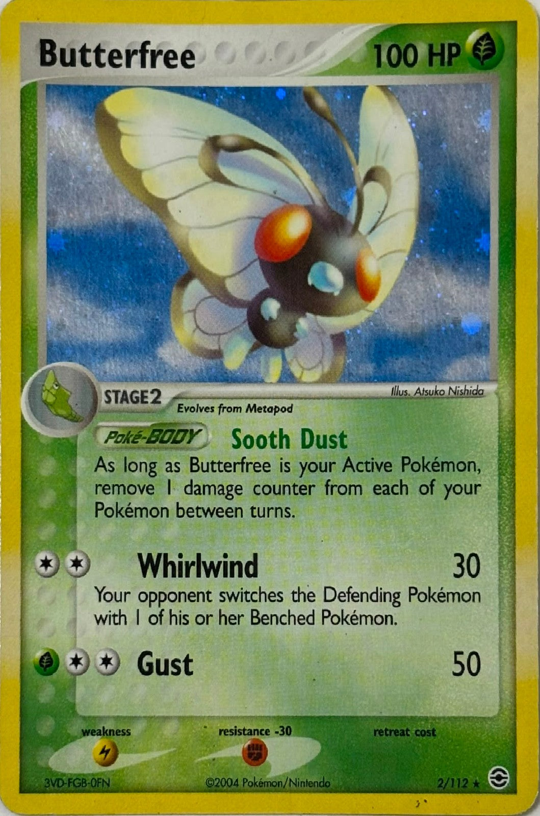 Pokemon Tcg Butterfree 2/112 Holo LP