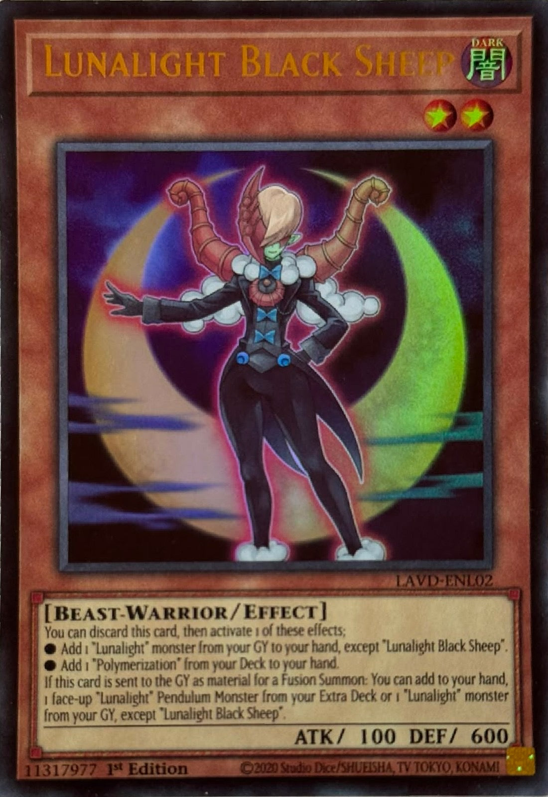Yugioh! Lunalight Black Sheep Lavd-enl02 1st edition Ultra rare