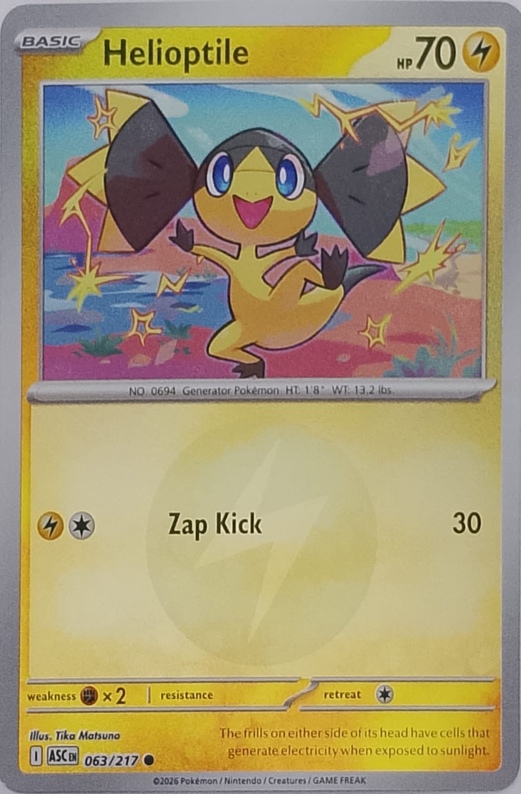 Pokemon tcg Helioptile 063/217 (Energy Symbol)