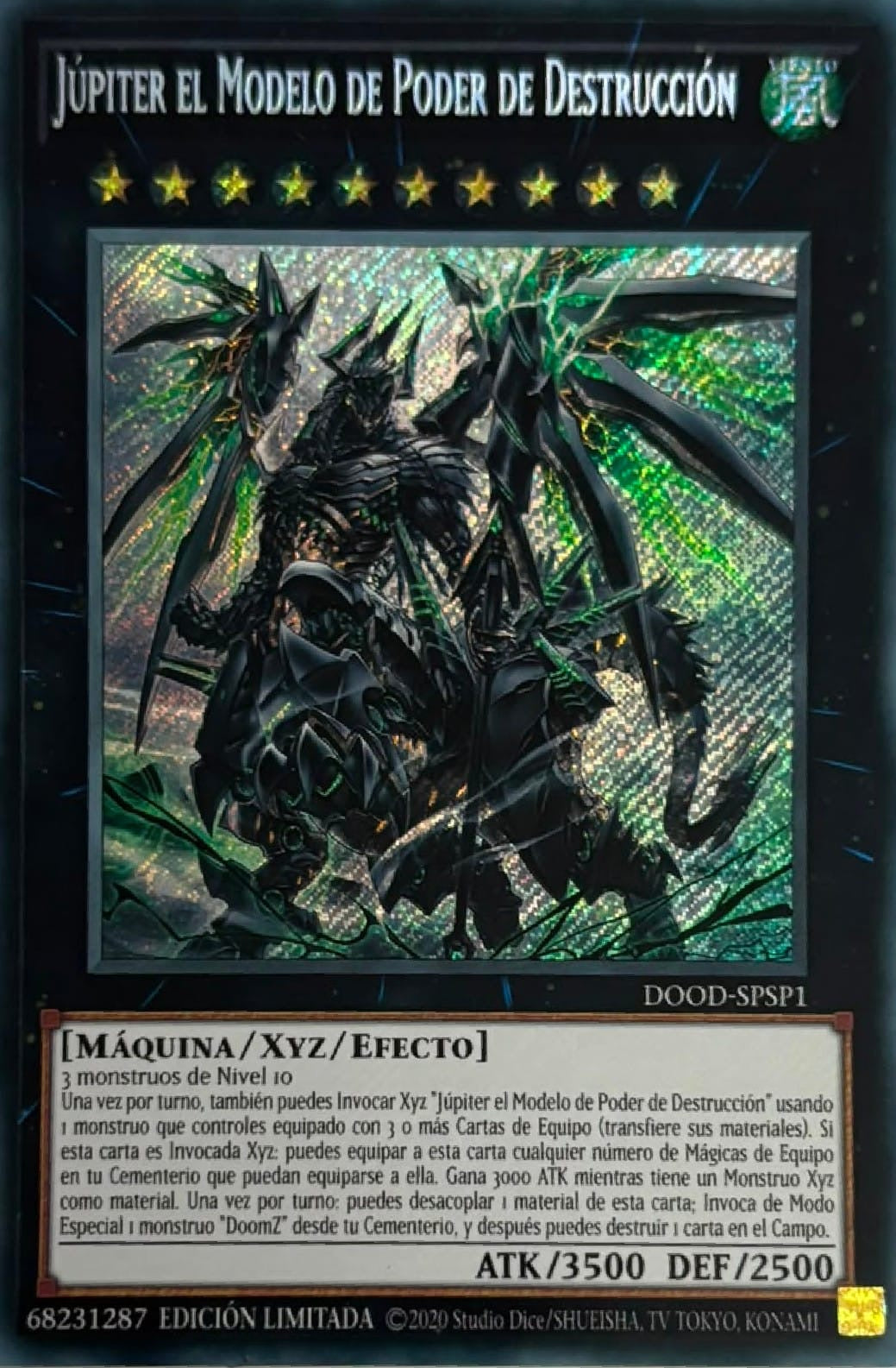 Yugioh! Jupiter El Modelo De Poder De Destruccion Dood-spsp1 Edicion Limitada Secreta