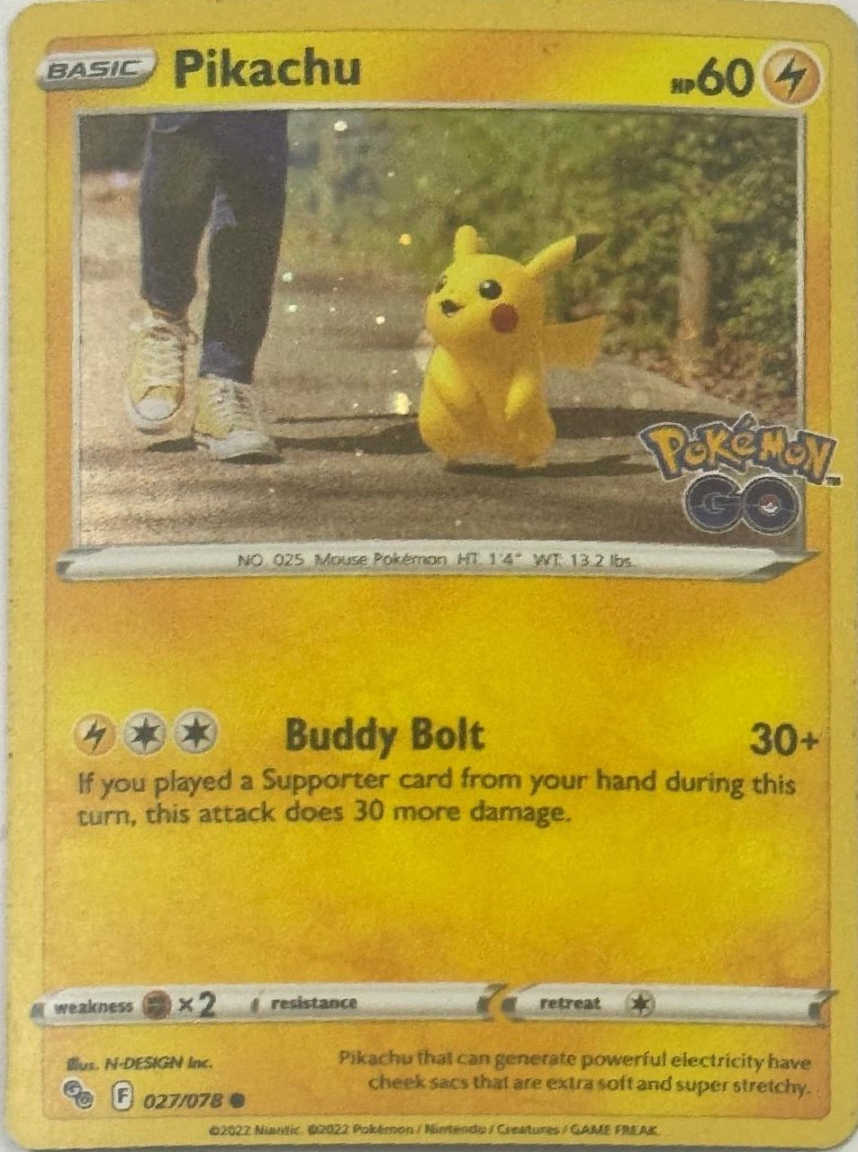 Pokemon Tcg Pikachu 027/078 Holo Cosmo (Pokemon Go)